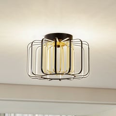 Lucande LED laevalgusti Birger, Ø 39,5cm, must/kuldne