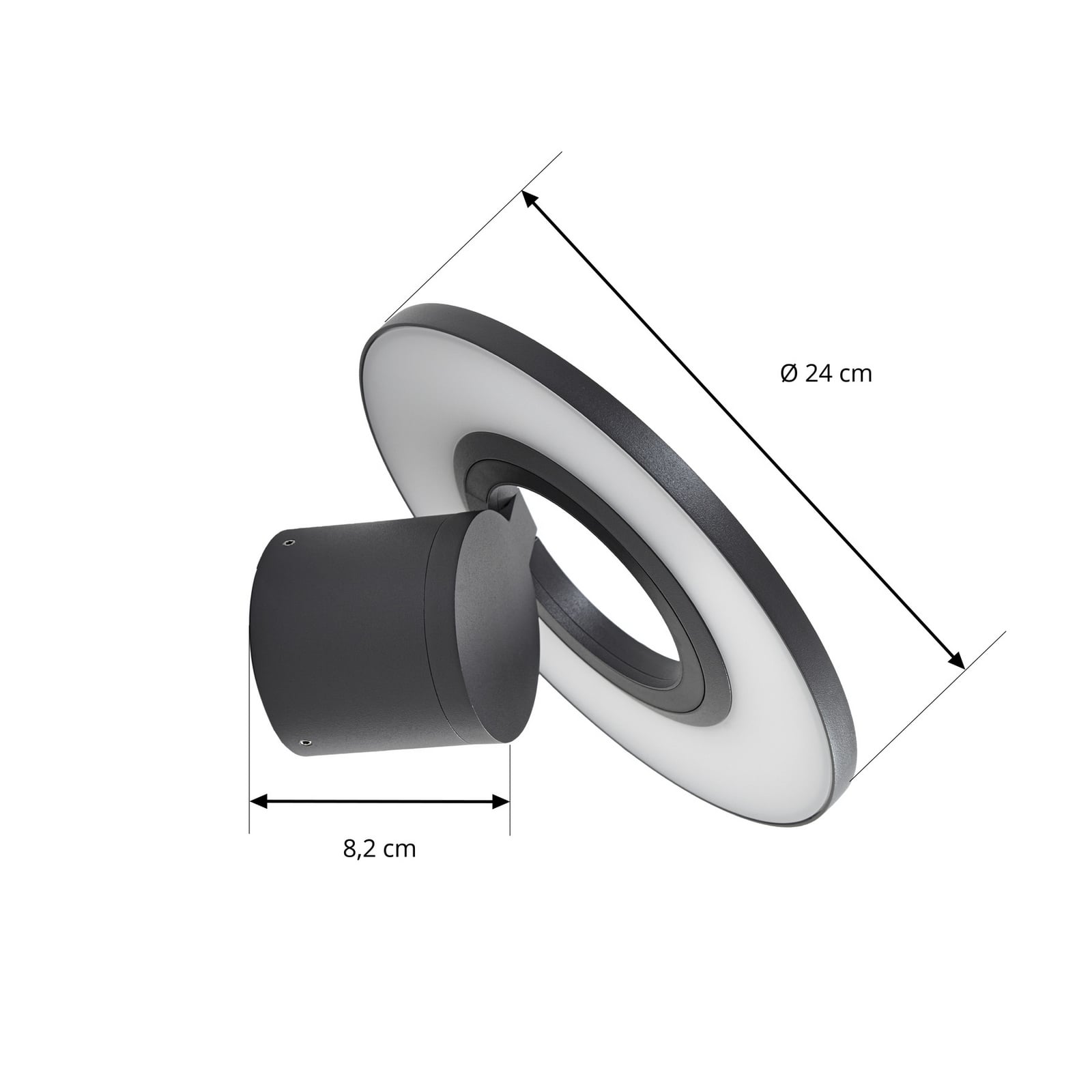 Arcchio LED-Außenwandleuchte Tovio, anthrazit, rotierbar