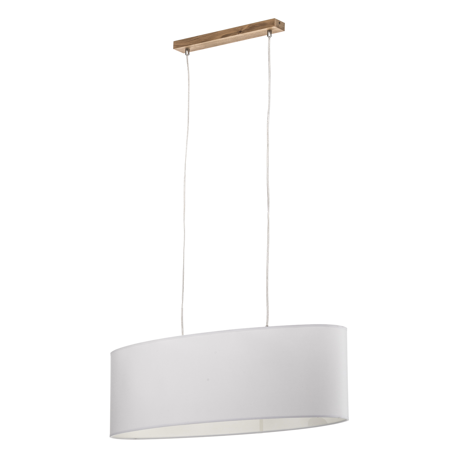 Cassy hanging light with a white fabric lampshade