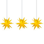 Cadena luces estrella 18 puntas 3 luces amarillo