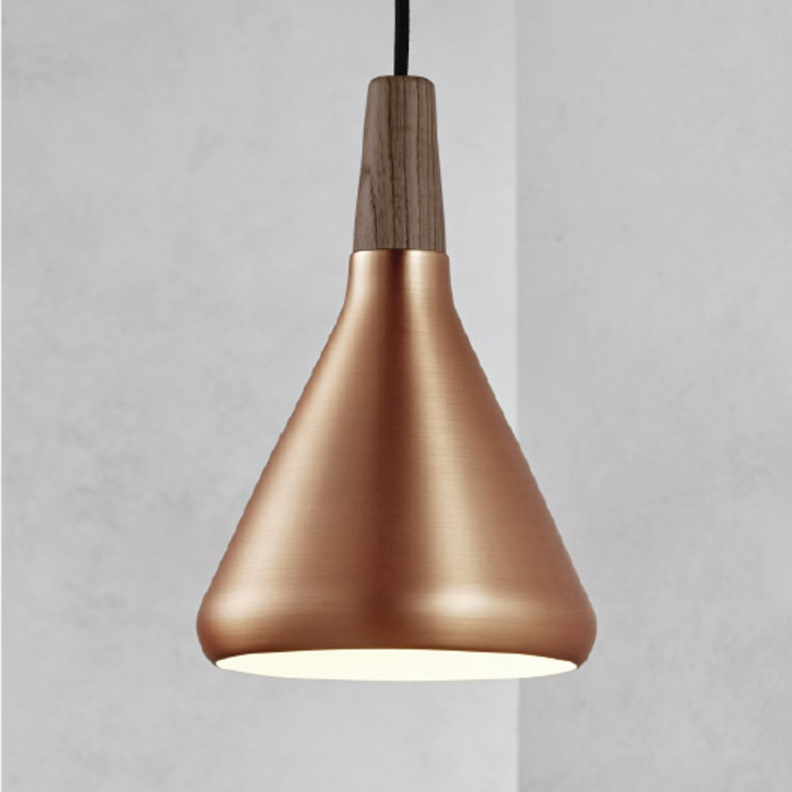 Nori hanging light, metal, copper-coloured Ø 18 cm