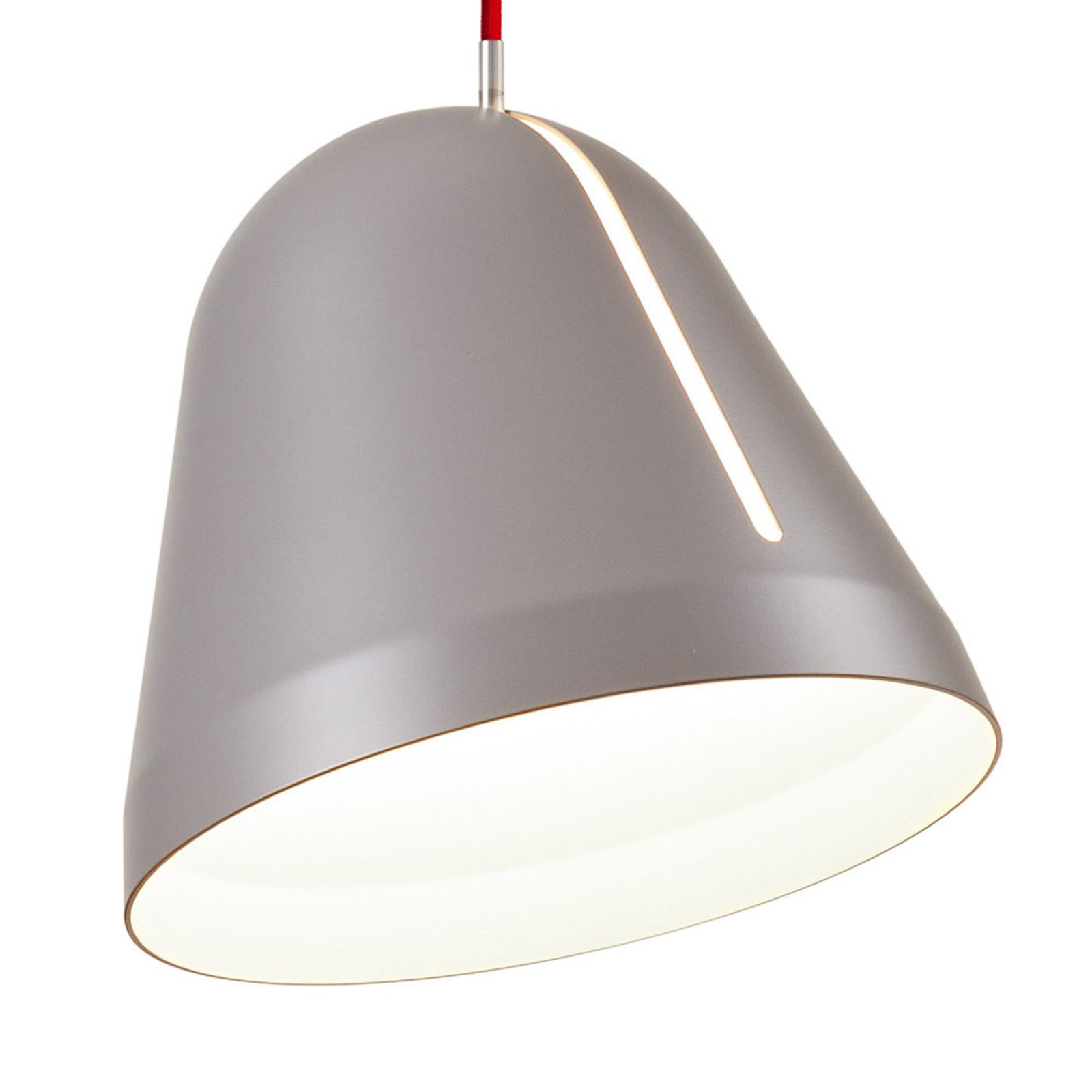 Nyta Tilt pendant light, red 3m cable, grey