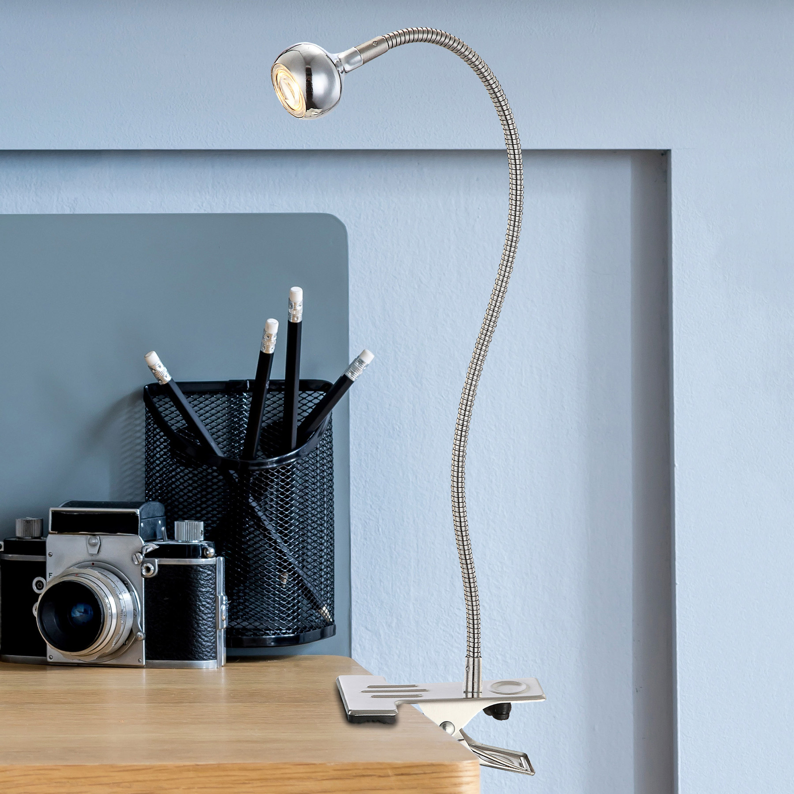 Serpent LED clip-on light with a flexible arm