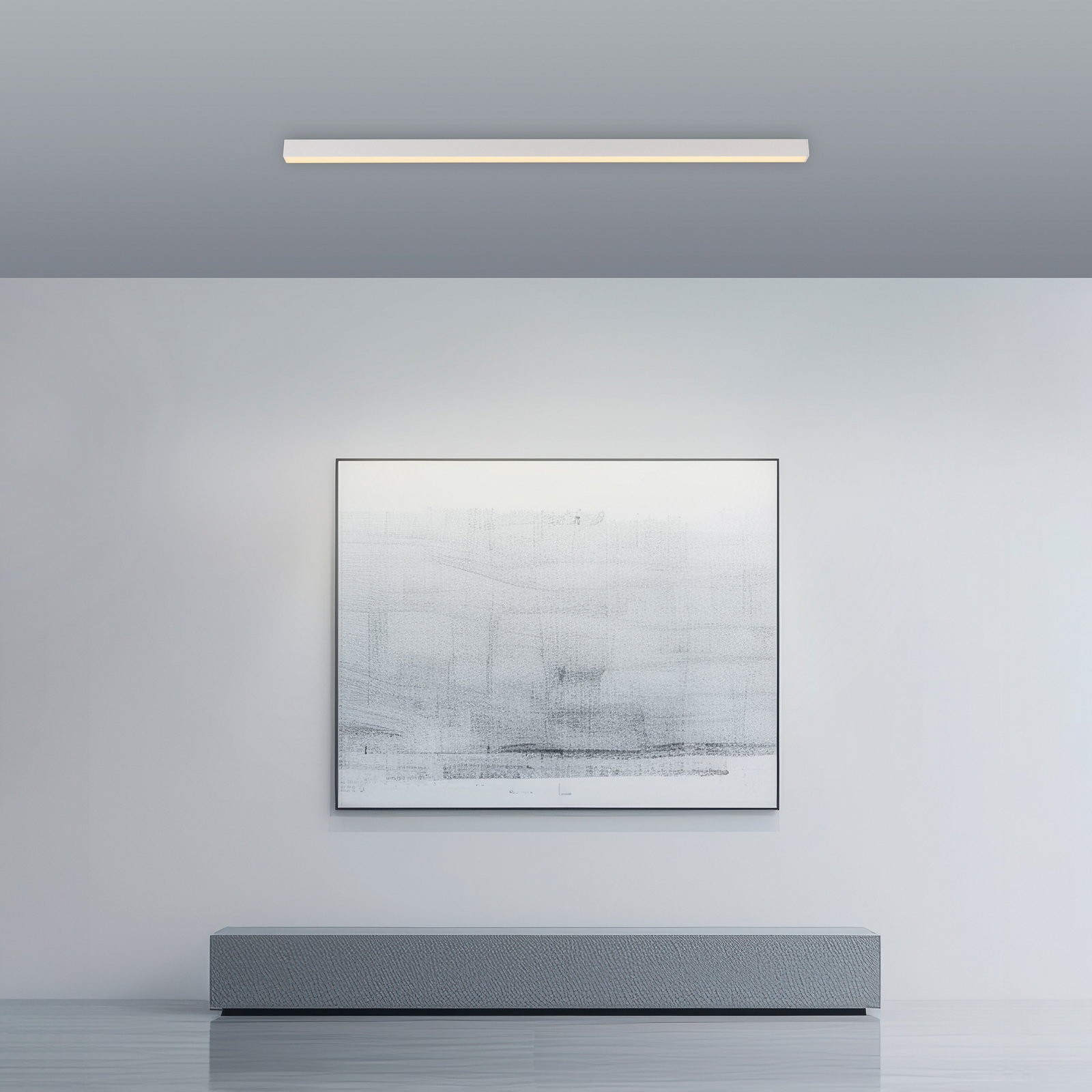 Lampa sufitowa LED PURE Lines, biała, 110 cm, CCT, pilot zdalnego sterowania