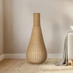 Lucande Stehleuchte Takeo, Rattan, Höhe 115 cm, E27
