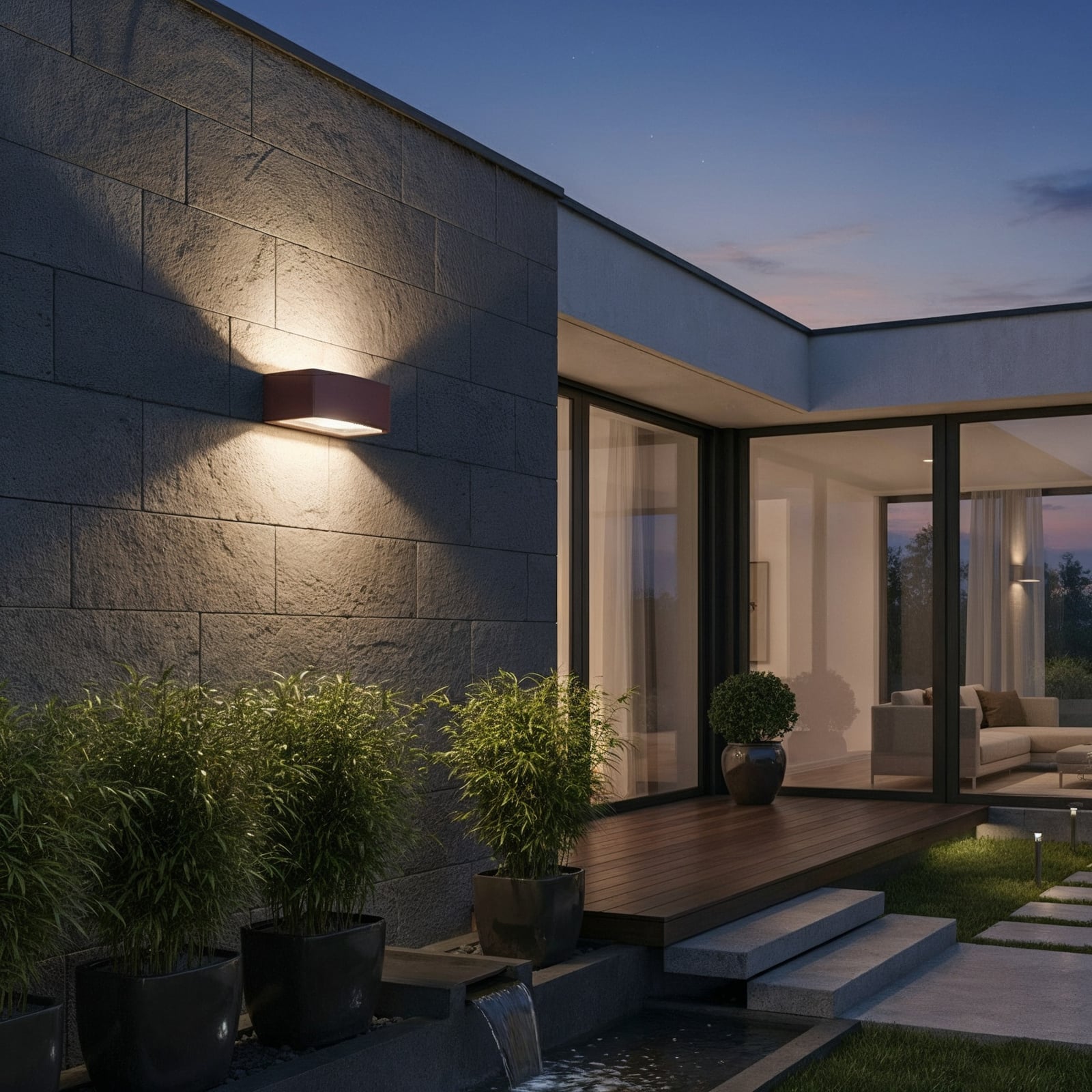 Ideal Lux vonkajšie nástenné svietidlo Andromeda káva, šírka 22 cm, hliník