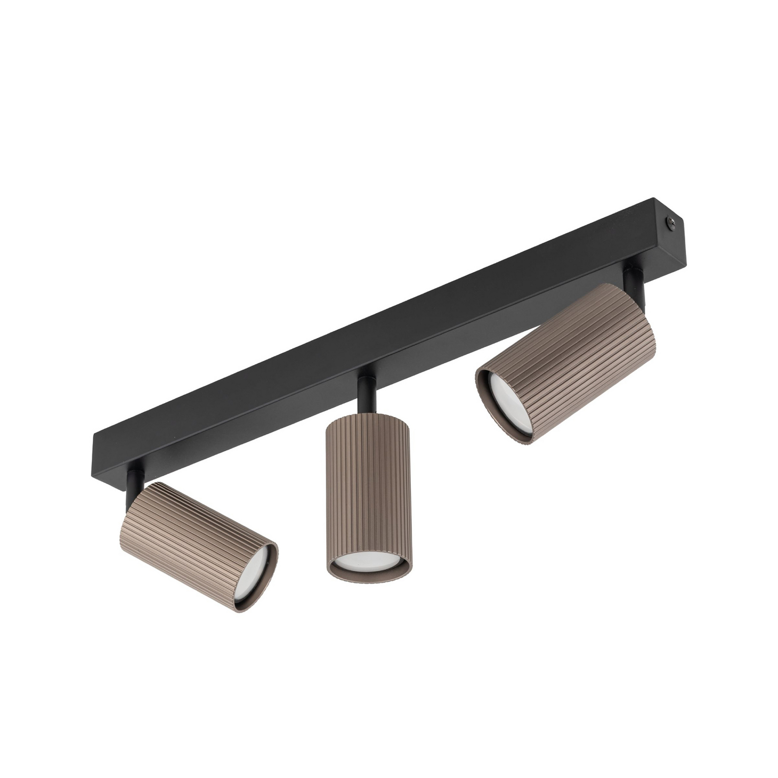 Spot pour plafond Tune, à 3 lampes, marron, métal, longueur 66 cm Spot pour plafond Tune, à 3 lampes, marron, métal, longueur 66 cm