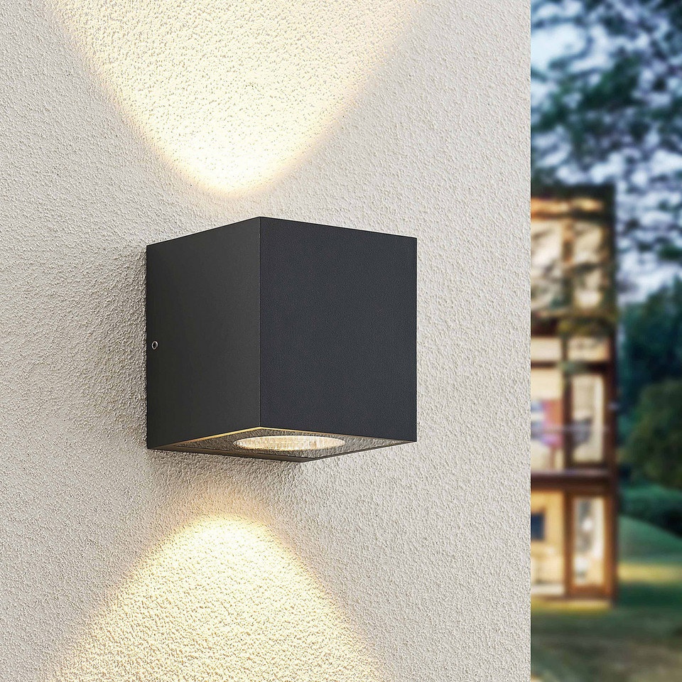 Arcchio Tassnim LED-utomhusvägglampa, svart från Arcchio