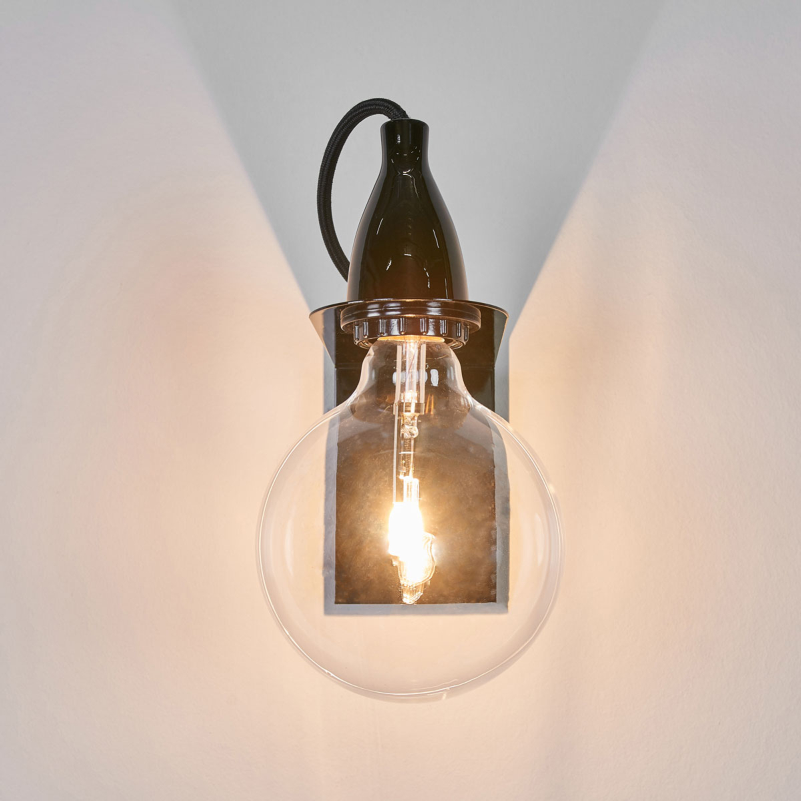 Schwarze Design-Wandlampe Minimal