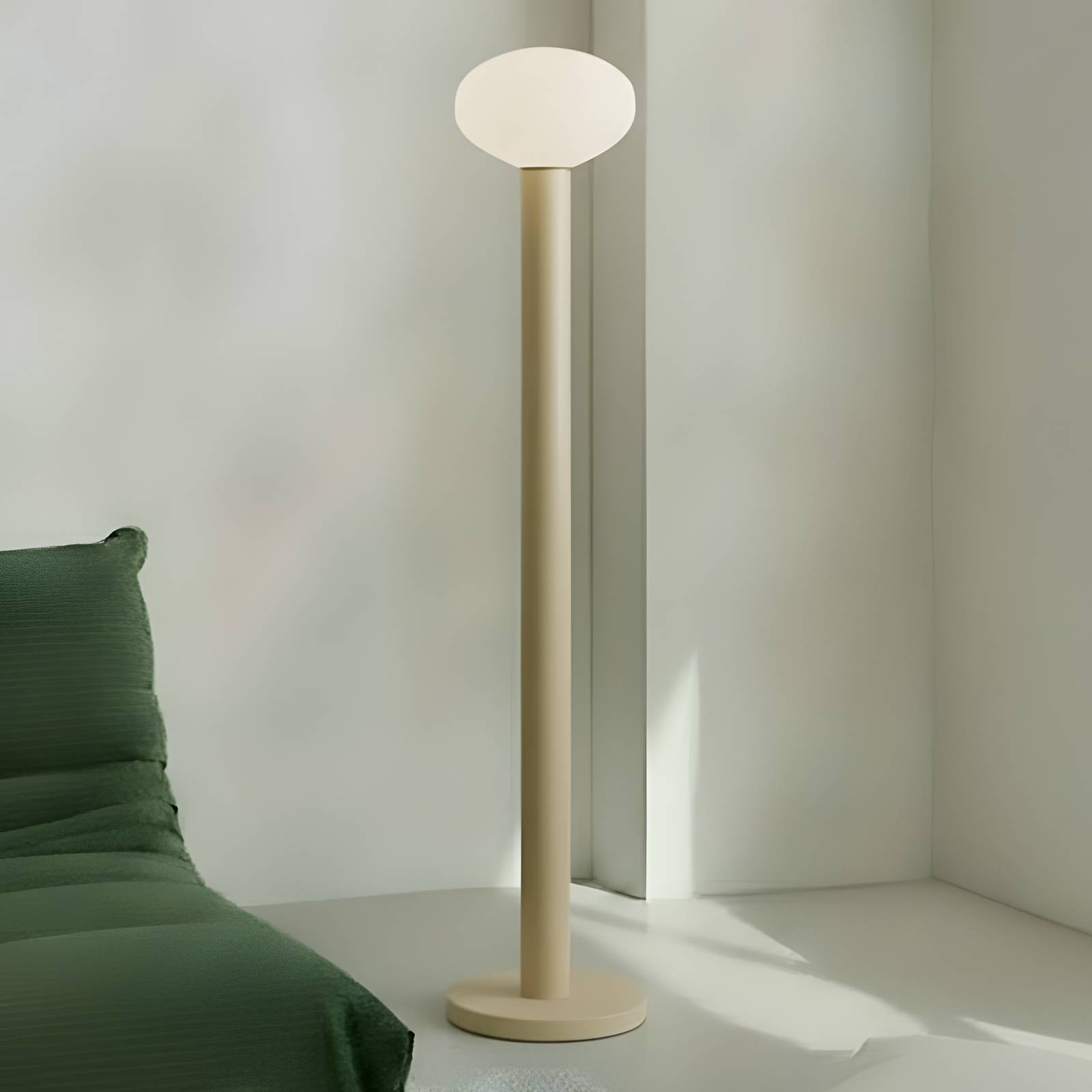 ALDEX Vloerlamp Flo, beige, hoogte 138 cm, 1-lamp, glas
