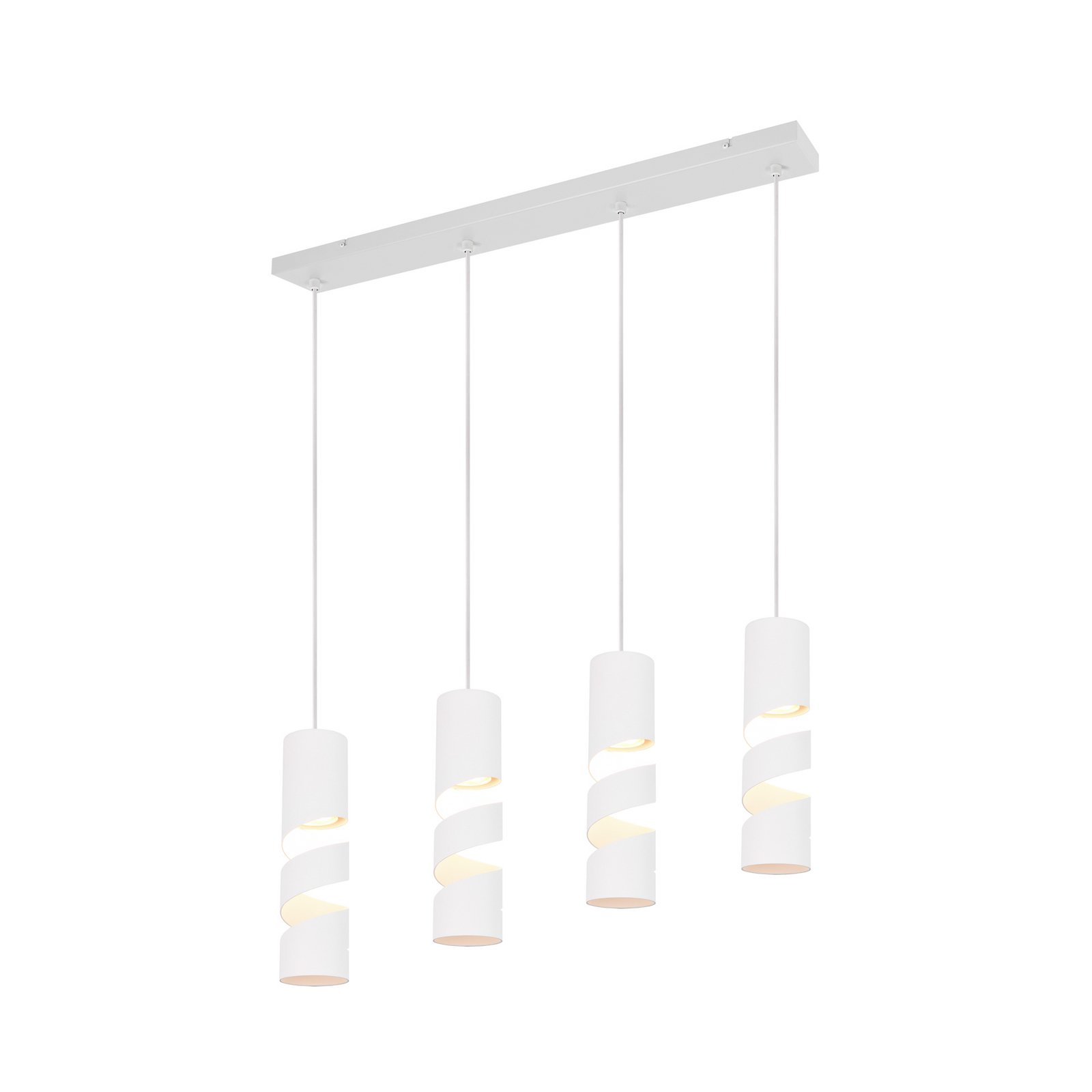 Suspension Stream, blanc, longueur 80 cm 4 lampes métal GU10