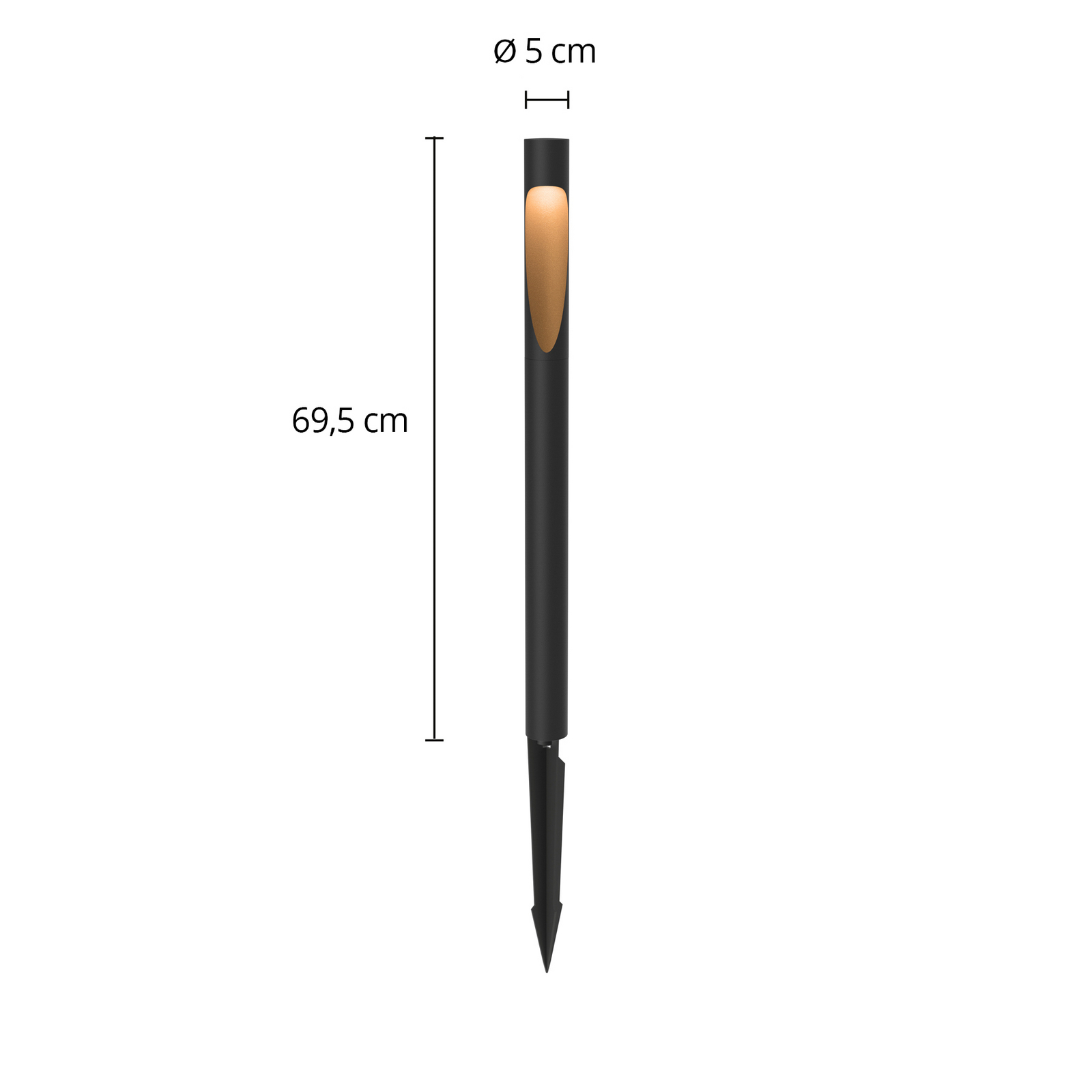 Flindt Garden LED Long 3000K m/spiță + Conector negru - Louis Poulsen
