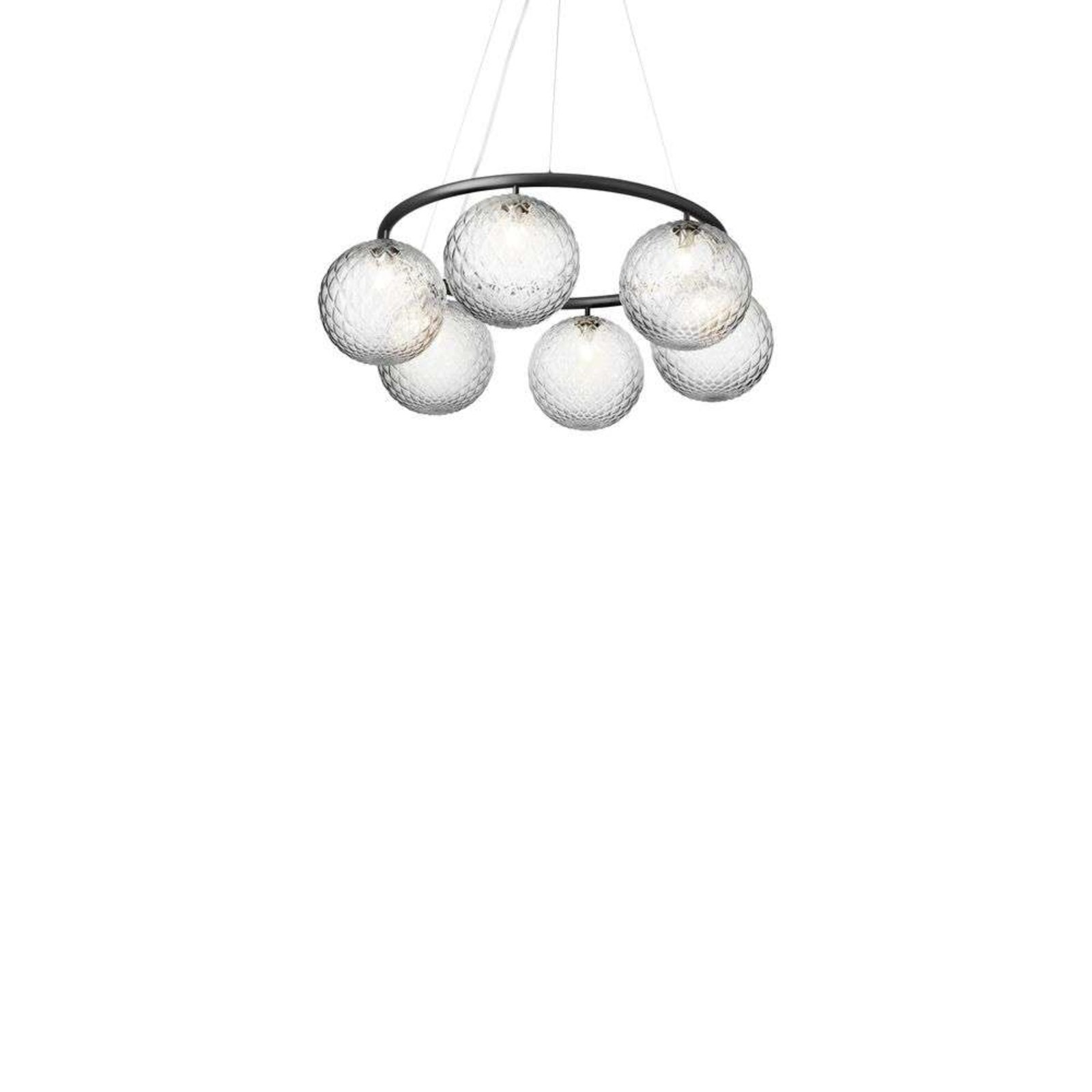 Miira 6 Circular Chandelier Rock Grey/Optic Clear - Nuura