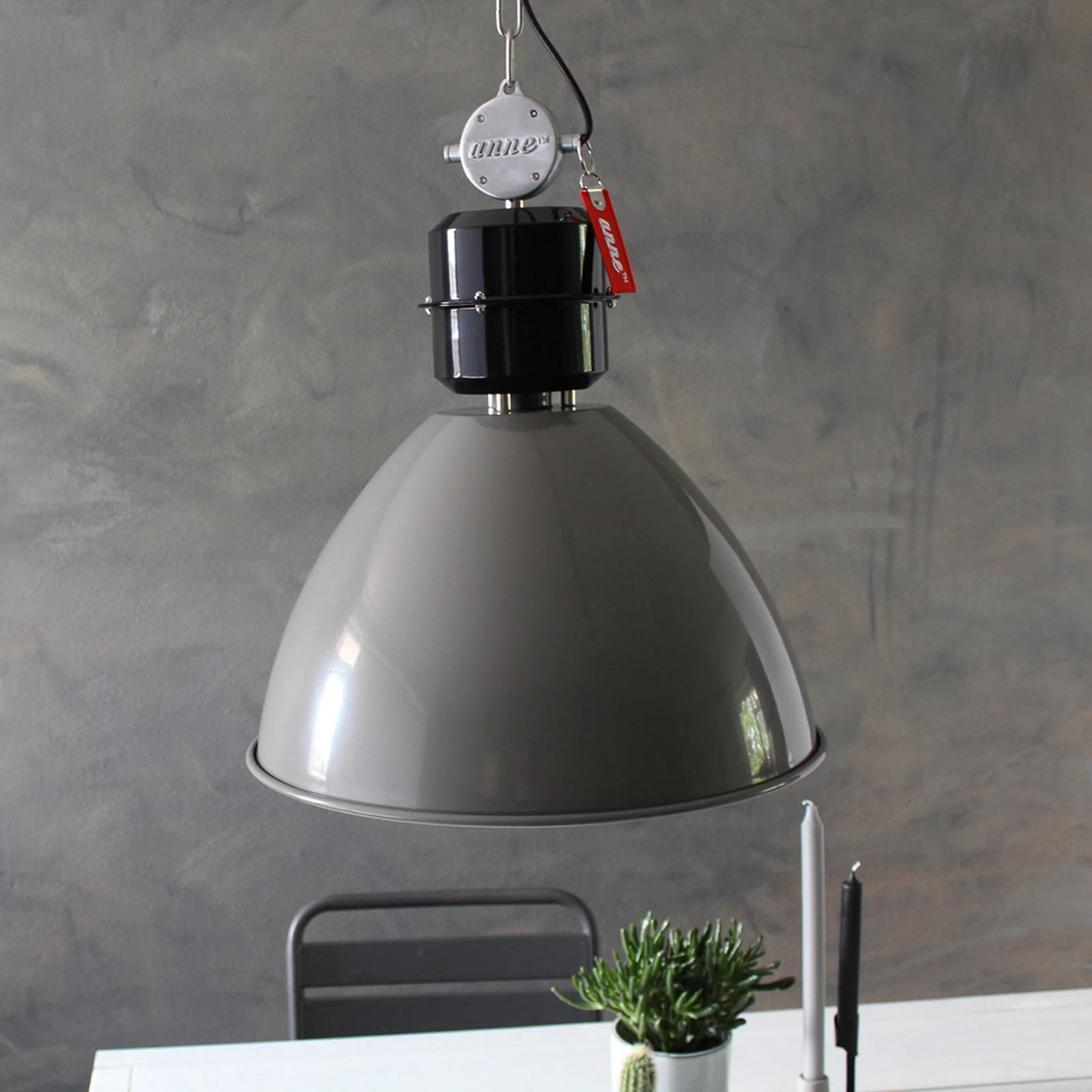 Pendelleuchte Frisk, grau, Ø 50 cm, Metall, E27