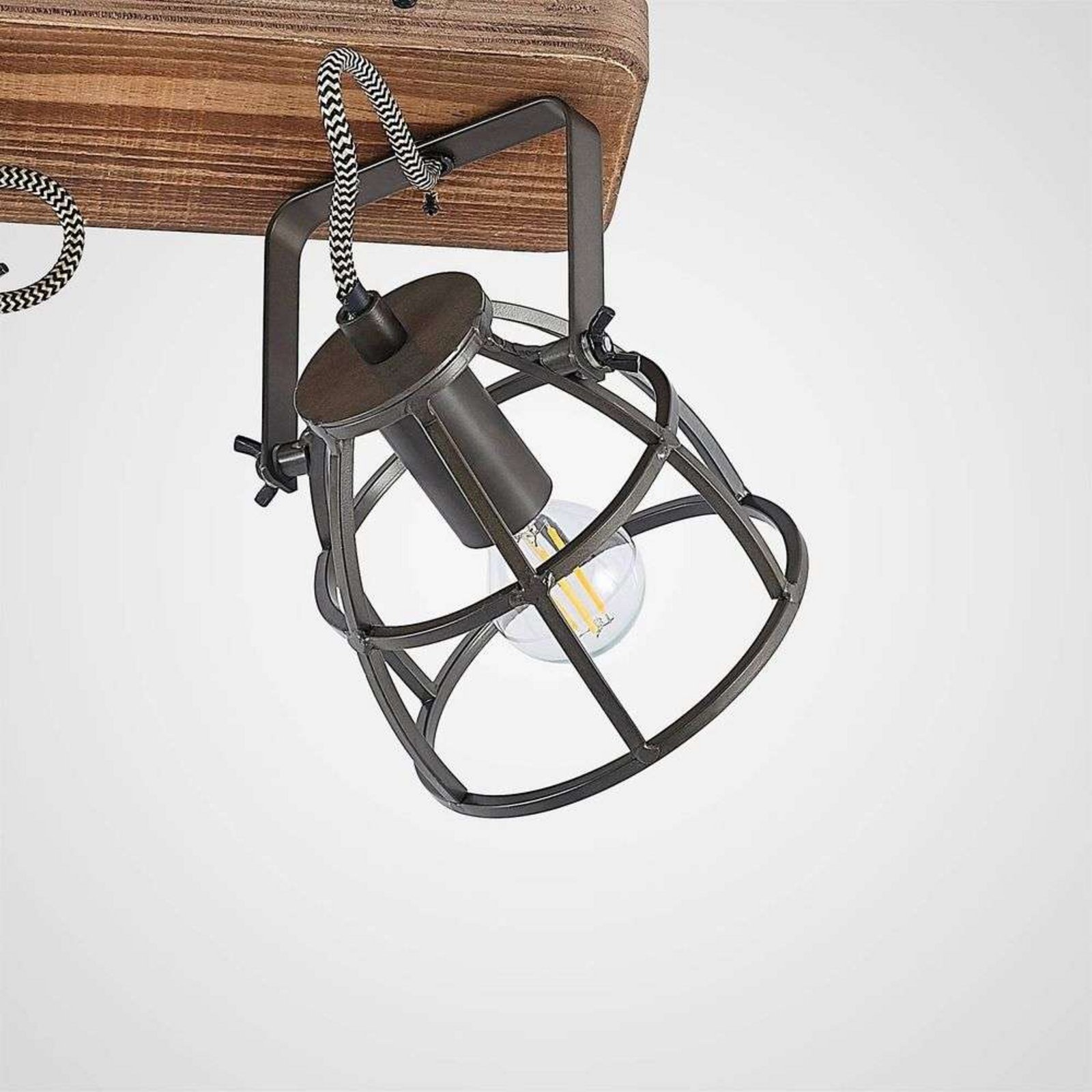 Rutger 2 Kattovalaisin Wood/Black - Lindby
