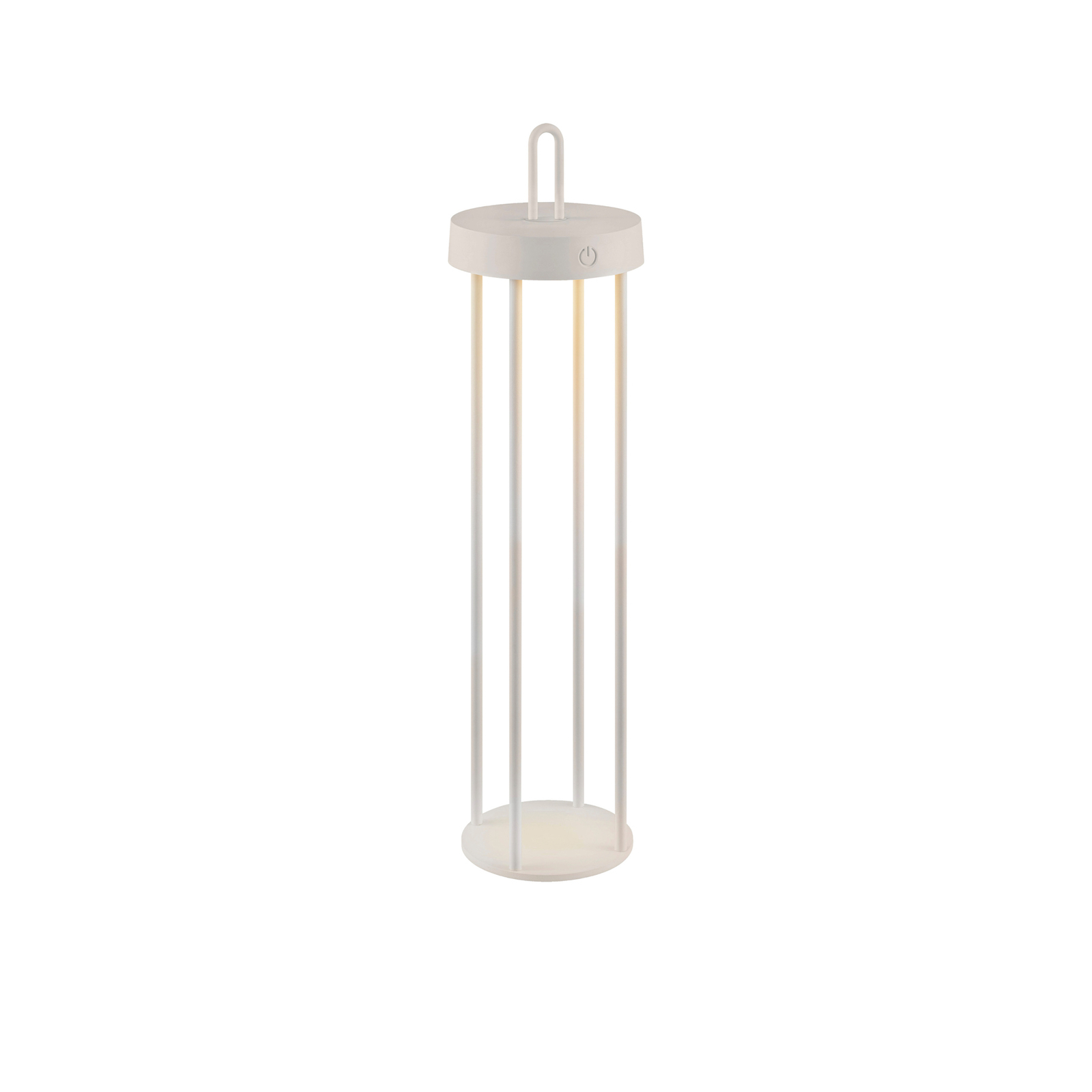 JUST LIGHT. Lampe de table LED rechargeable Anselm gris-beige 50cm fer