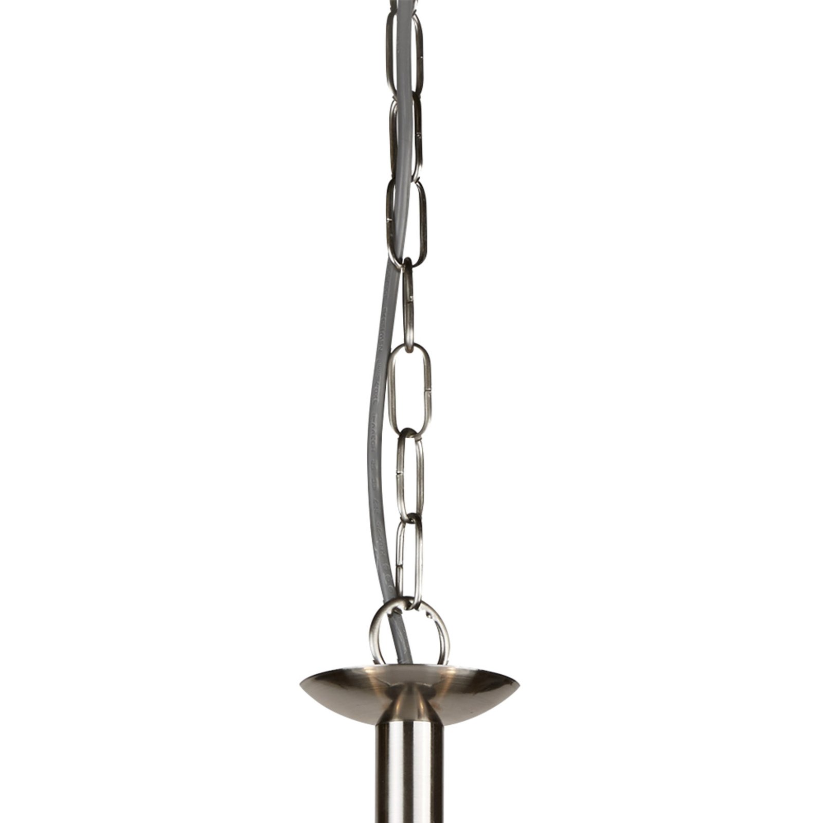 Hanglamp Bistro II 3-lamps zilver/ribbelglas