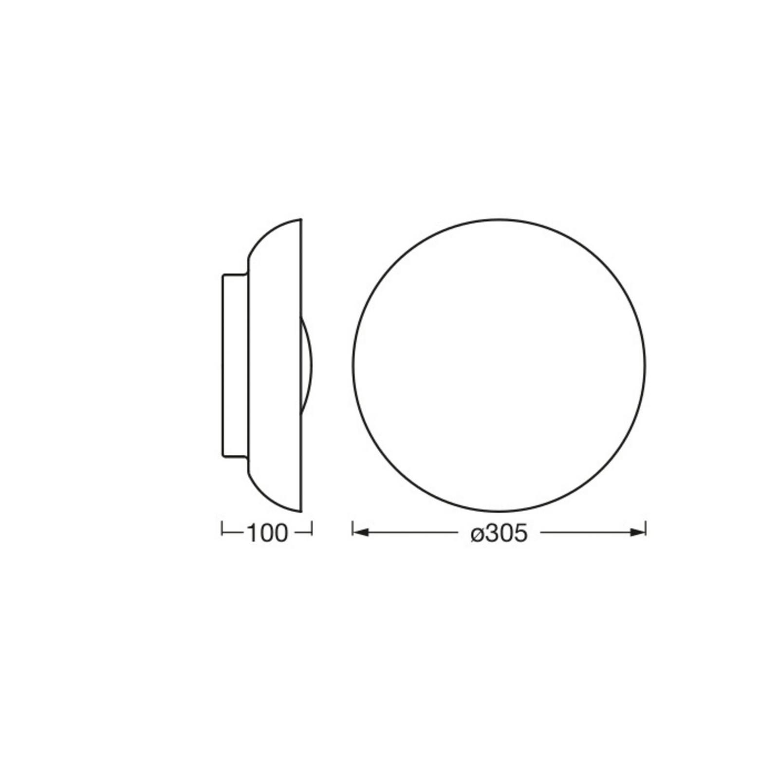OSRAM Deckenleuchte ORBIS MILAN, schwarz Ø 31 cm Metall/Glas