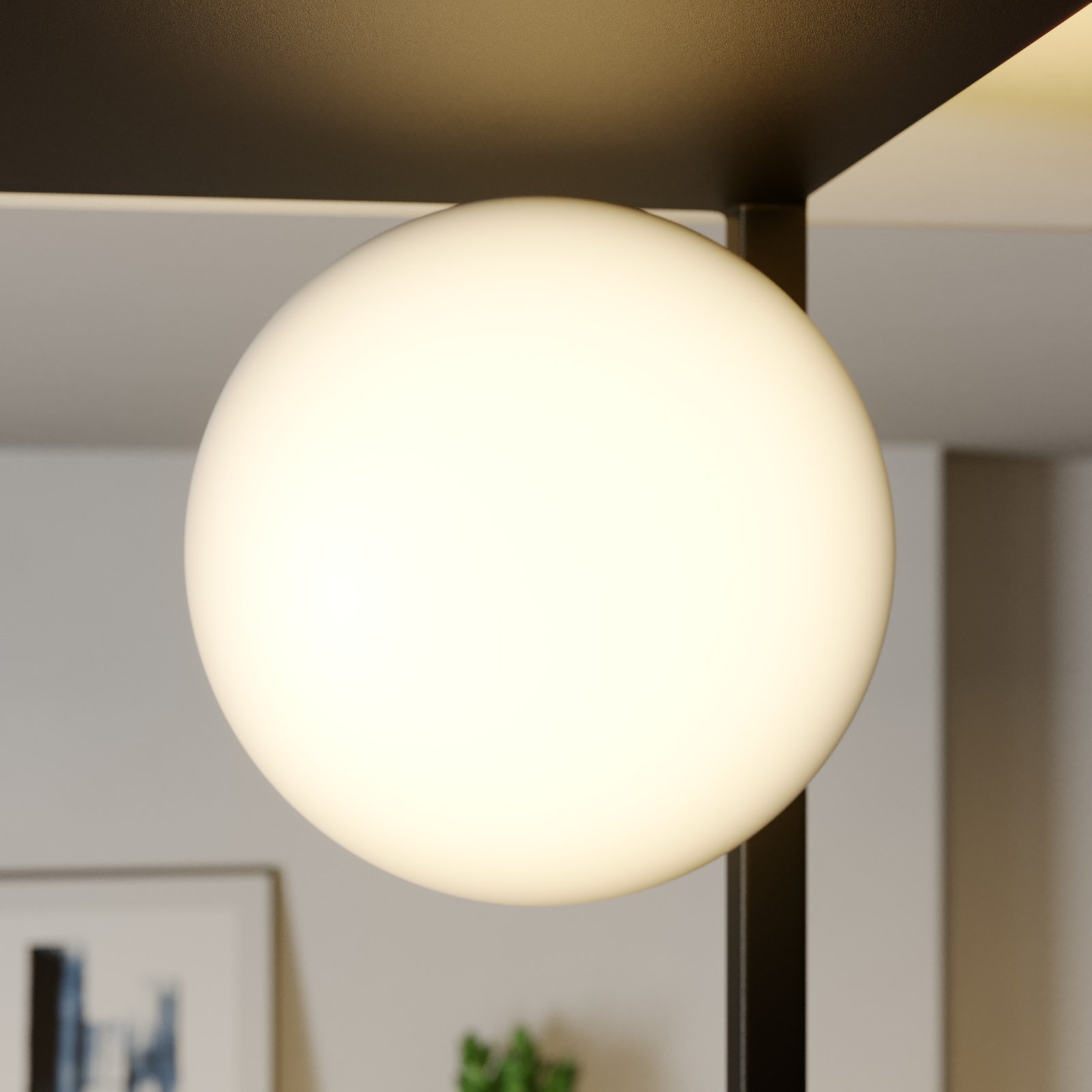 Lindby loftslampe Utopia, 2-lys, glas, jern, 22 cm