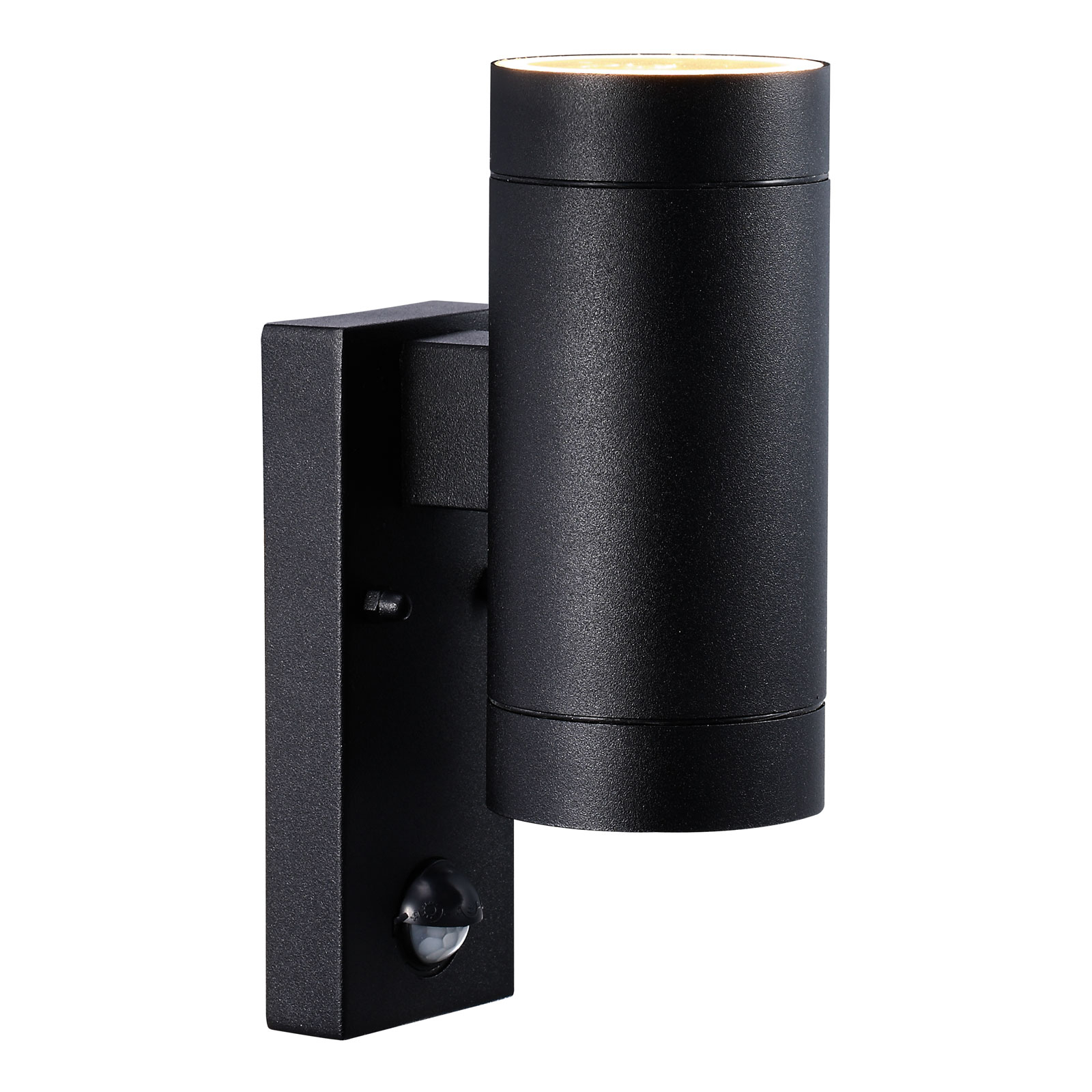 Candeeiro de parede exterior Tin Maxi Double Sensor, preto