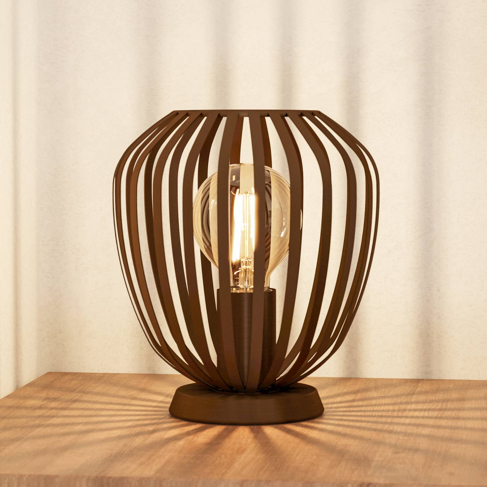 EGLO Lampe de table Espinal, bronze brossé, hauteur 23 cm, métal E27