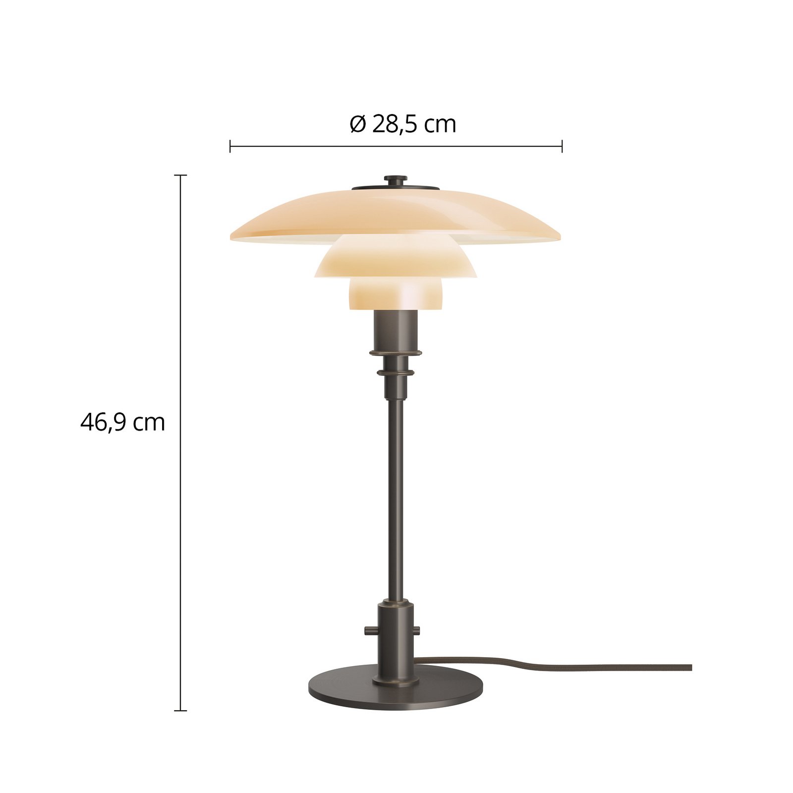 Lámpara de mesa PH 3/2 terracota empolvada E14 - Louis Poulsen