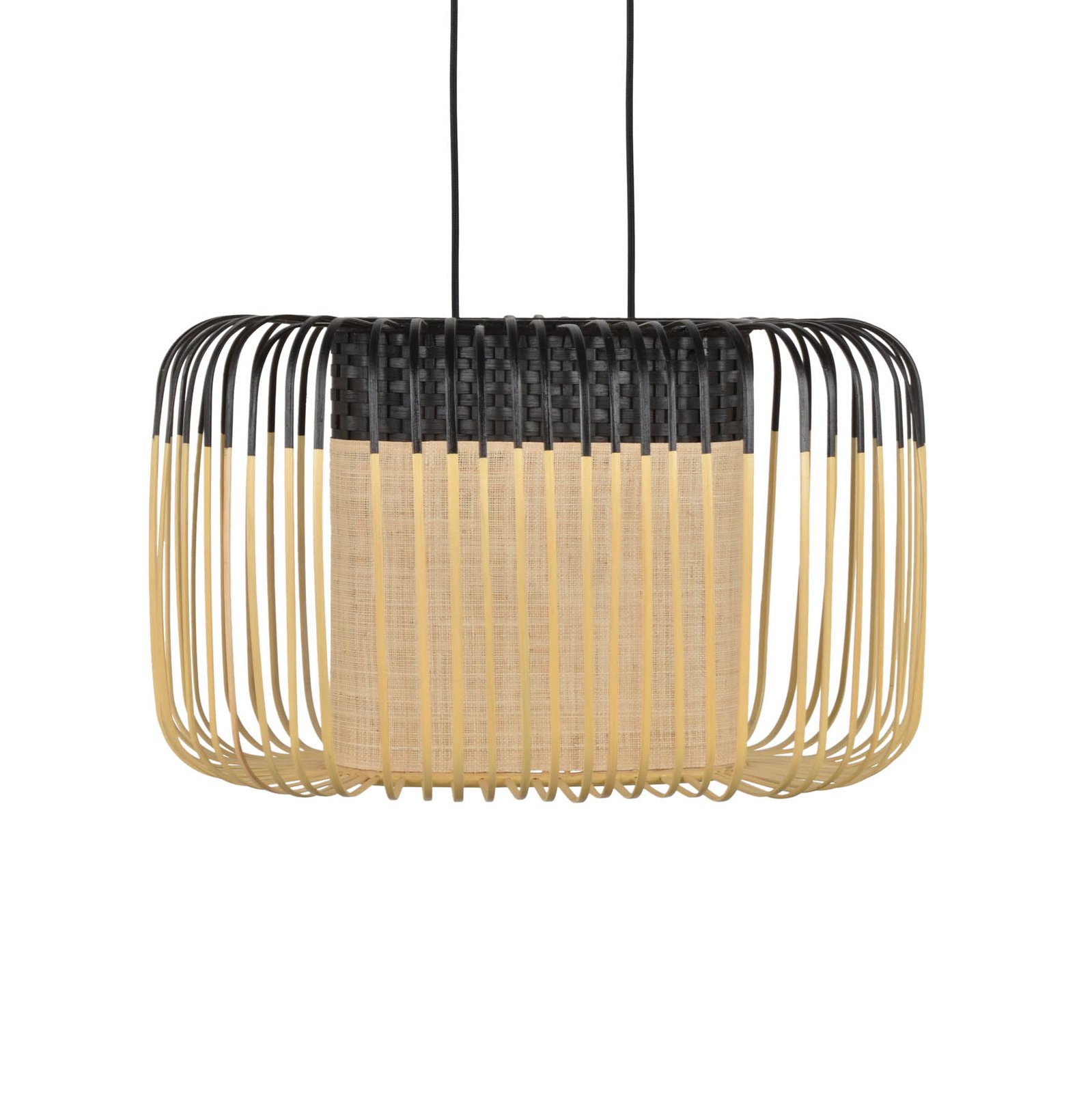Forestier Bamboo oval Pendelleuchte aus Bambus