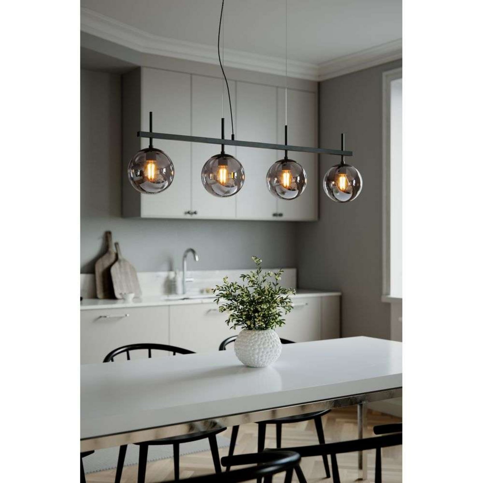 Lampa wisząca Boyle marki By Rydéns, kolor dymnoszary, 4-punktowa, szkło, E27
