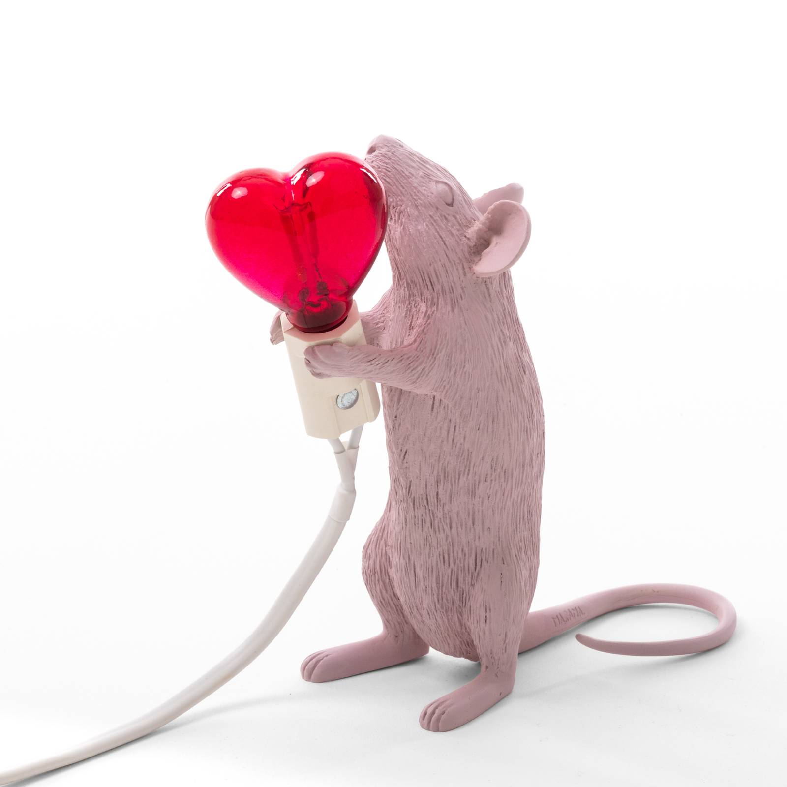 SELETTI LED-dekorbordslampa Mouse Lamp USB Valentine vit