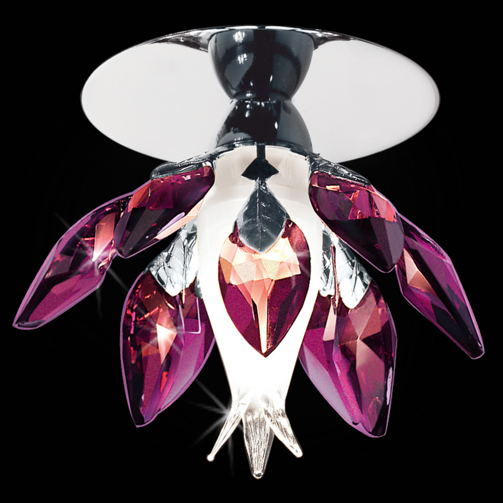 PATRIZIA VOLPATO Boccioli recessed ceiling light, amethyst, for Living / Dining Room, glass, crystal, metal, G9, 75 W, energy efficiency: A++, H: 9 cm
