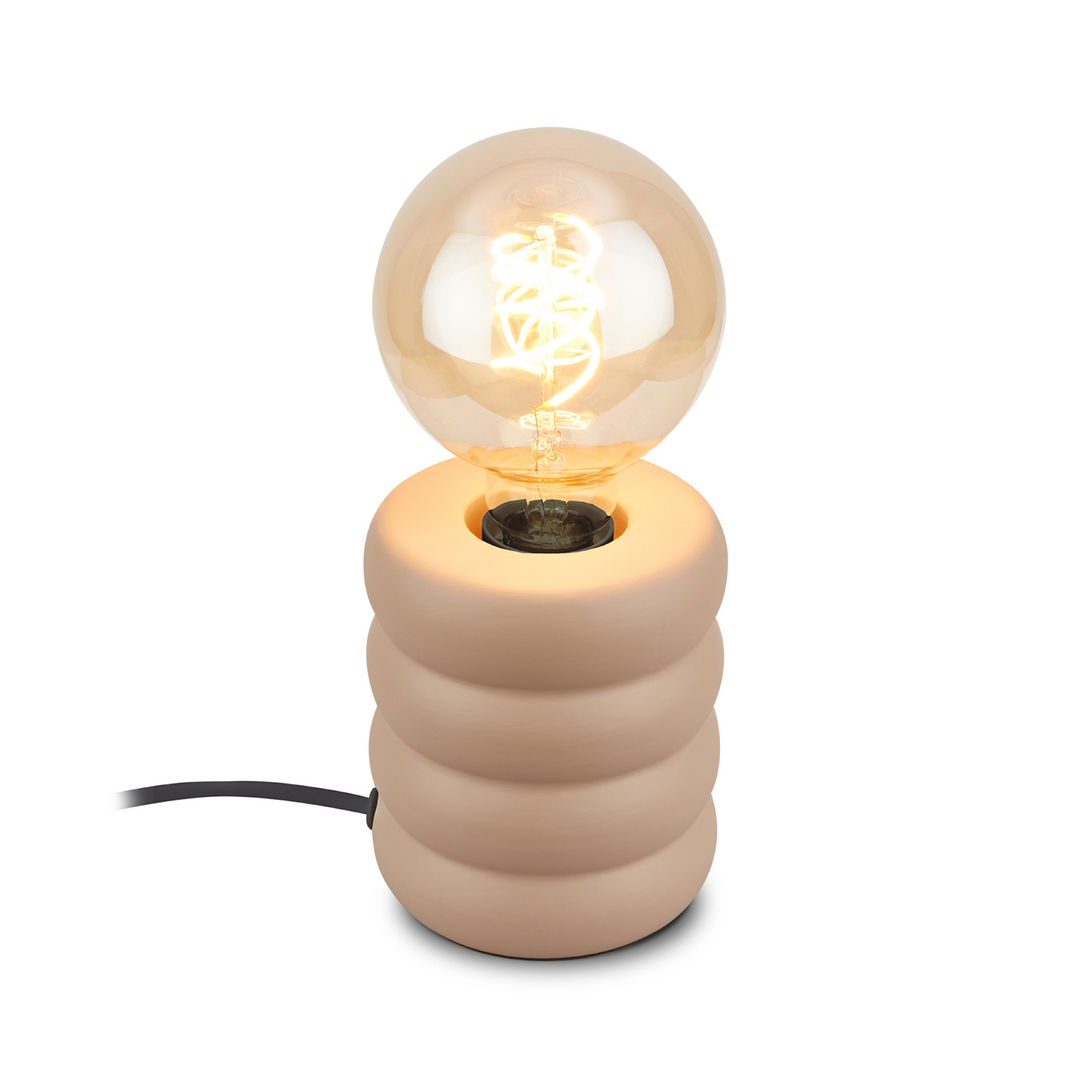 Lampă de masă Foam, maro deschis, ceramică, E27, 25 W, Ø 10 cm