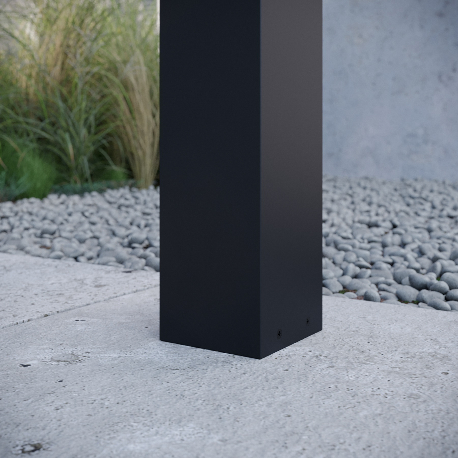 Cestné svetlo Lucande Kiran, senzor, grafitovo sivá, hliník, 100 cm