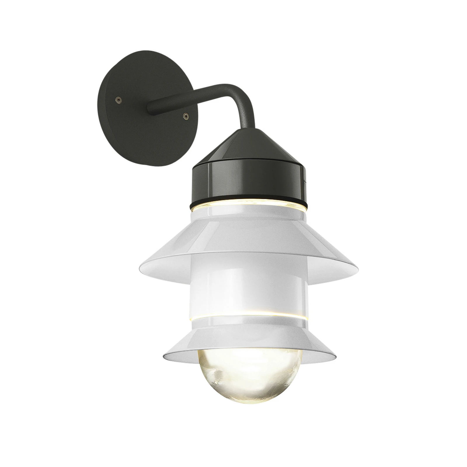 MARSET Santorini āra sienas lampa, IP65, balta