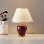 Austrolux lampa stołowa Giardino Bordeaux 34cm ceramiczna 24 karaty