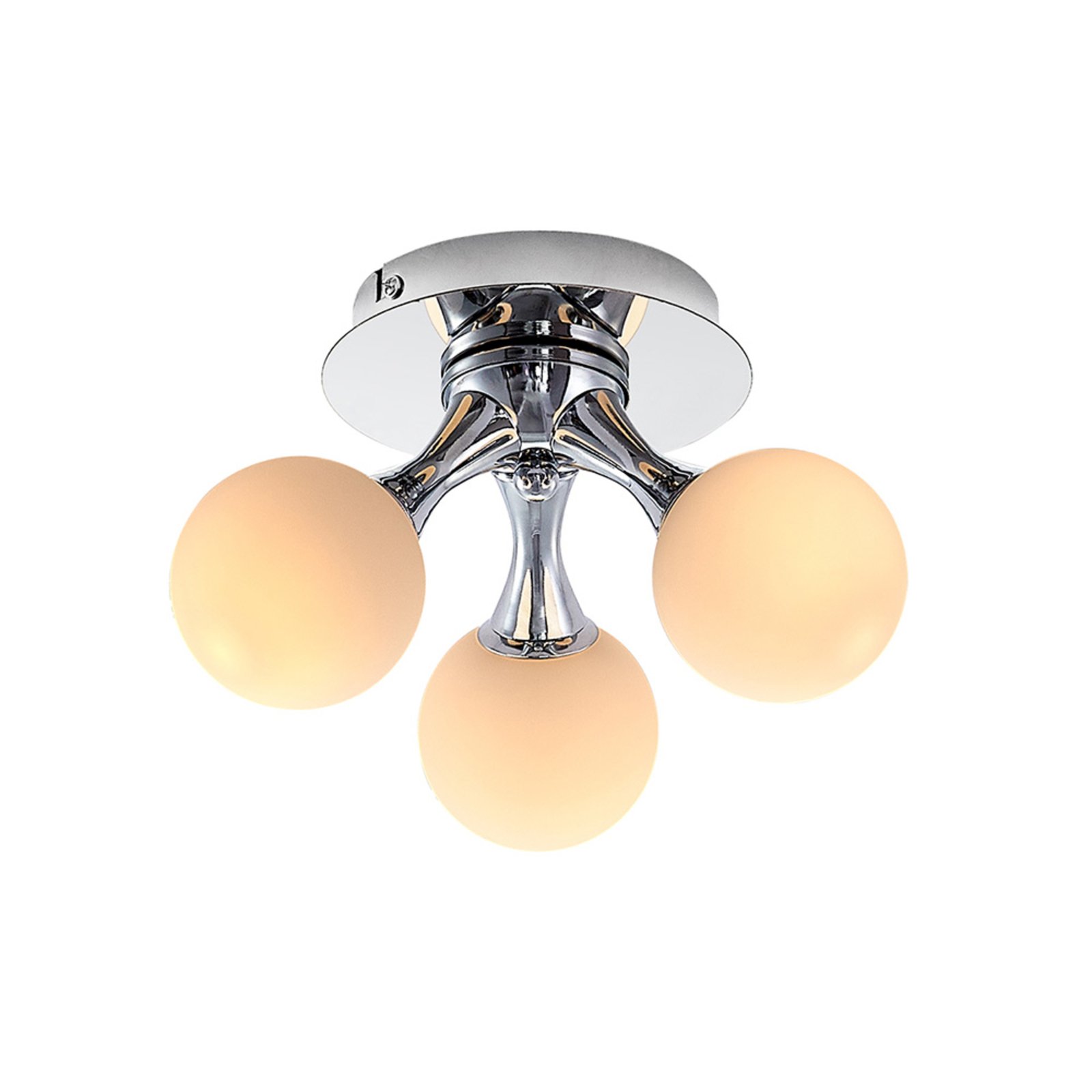 Lindby Chrissy ceiling light, 3-bulb, for Living / Dining Room, metal, glass, G9, 33 W, energy efficiency: A++, H: 15 cm