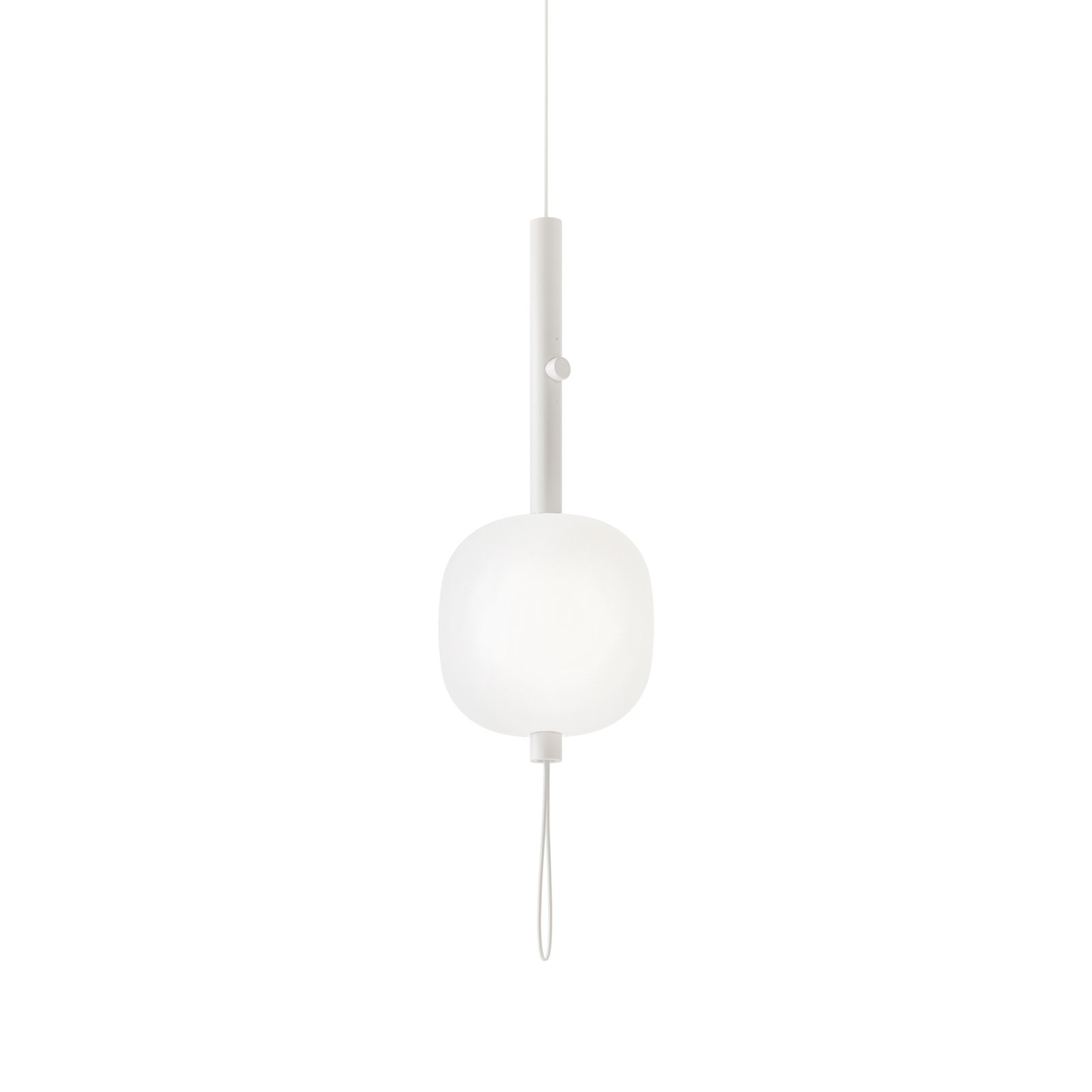 Motus LED hanging light, glass, white