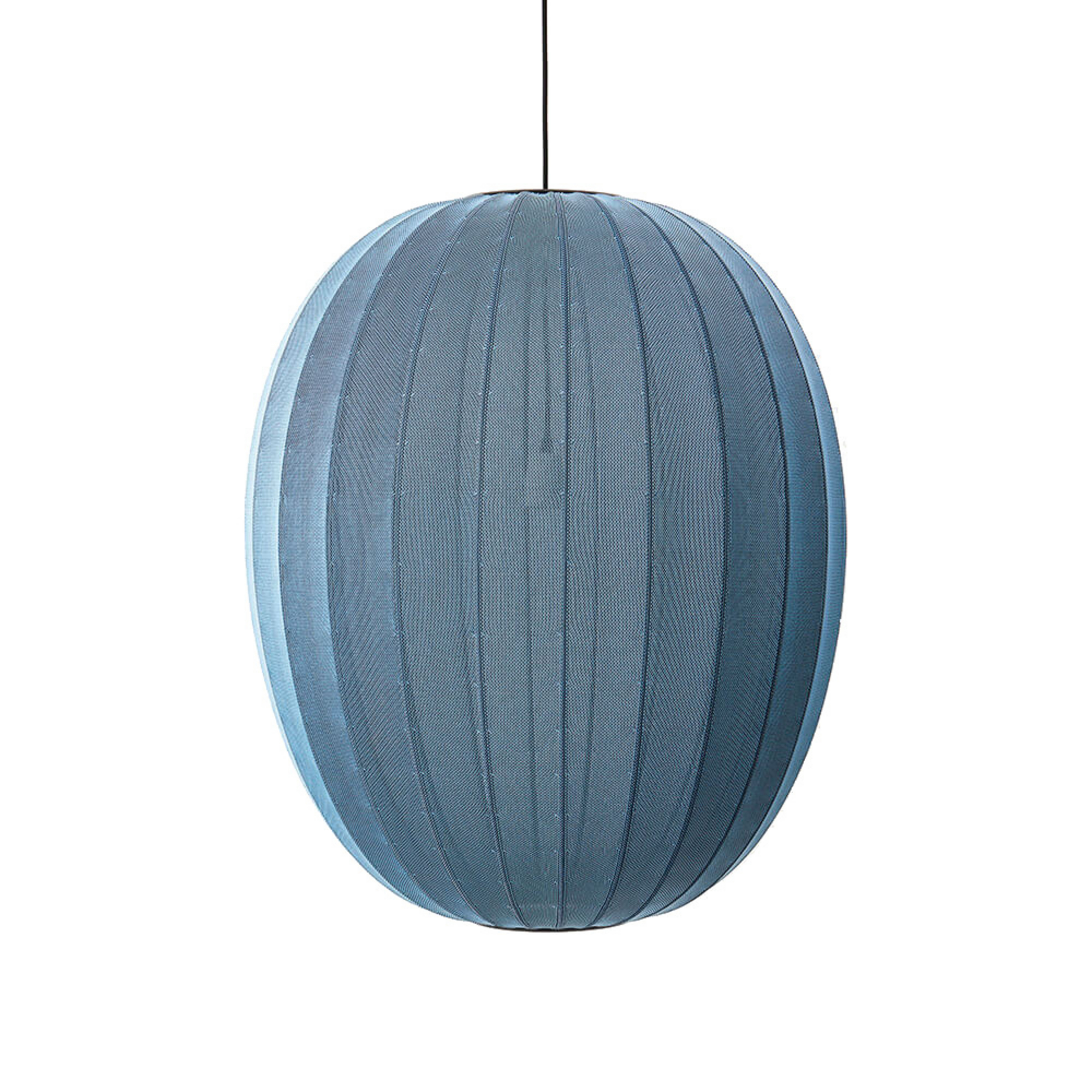 Knit-Wit 65 High Oval Pendant Light, Blue - Made By Hand