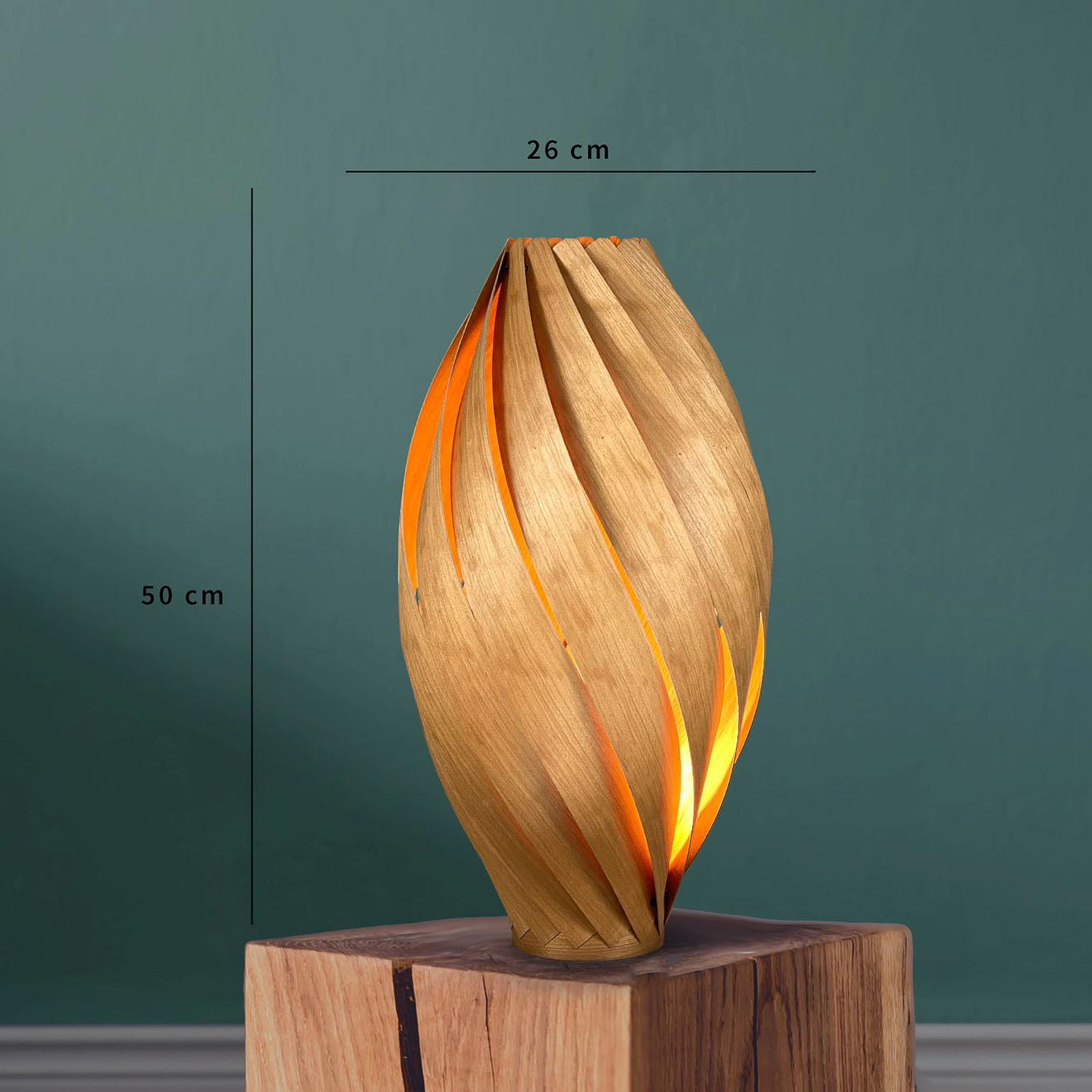 Gofurnit Ardere -pöytälamppu, kirsikkapuu, K 50 cm