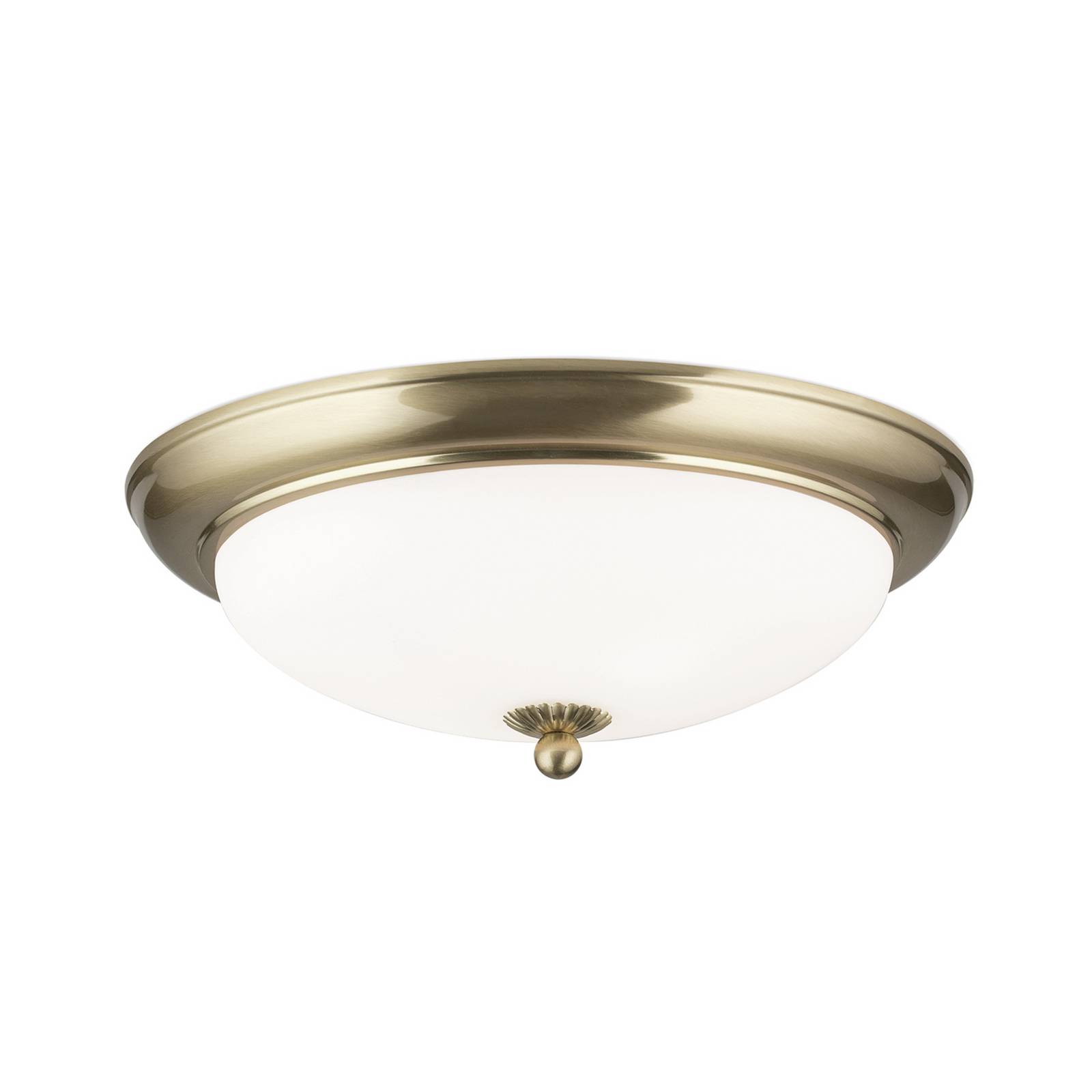 Deckenleuchte Empire, Ø 35,5 cm, messing, Glas opal matt