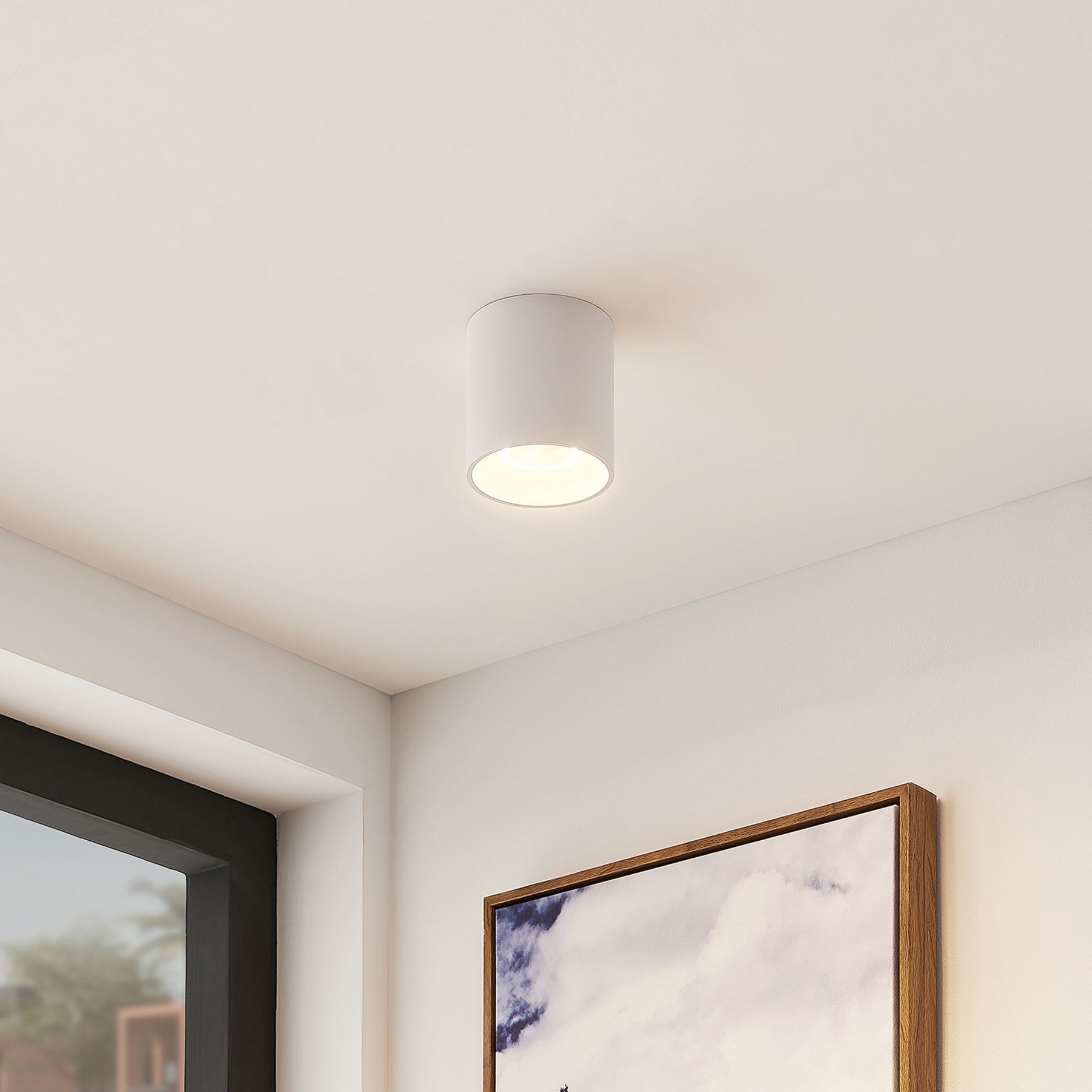 Arcchio Zaki LED ceiling light round white, for Hallway, aluminium, 11.4 W, energy efficiency: A+, H: 9.3 cm