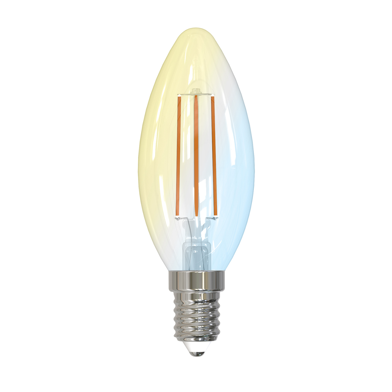 LUUMR Bombilla vela LED inteligente transparente E14 4,2W Tuya WLAN CCT