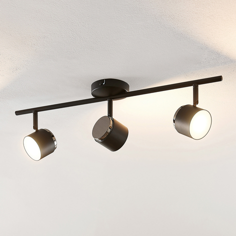 Lindby Marrie Spot LED, noir, 3 lampes, barre