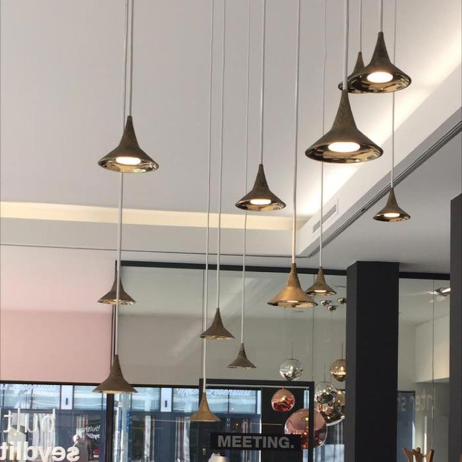 Lámpara colgante LED Unterlinden en bronce