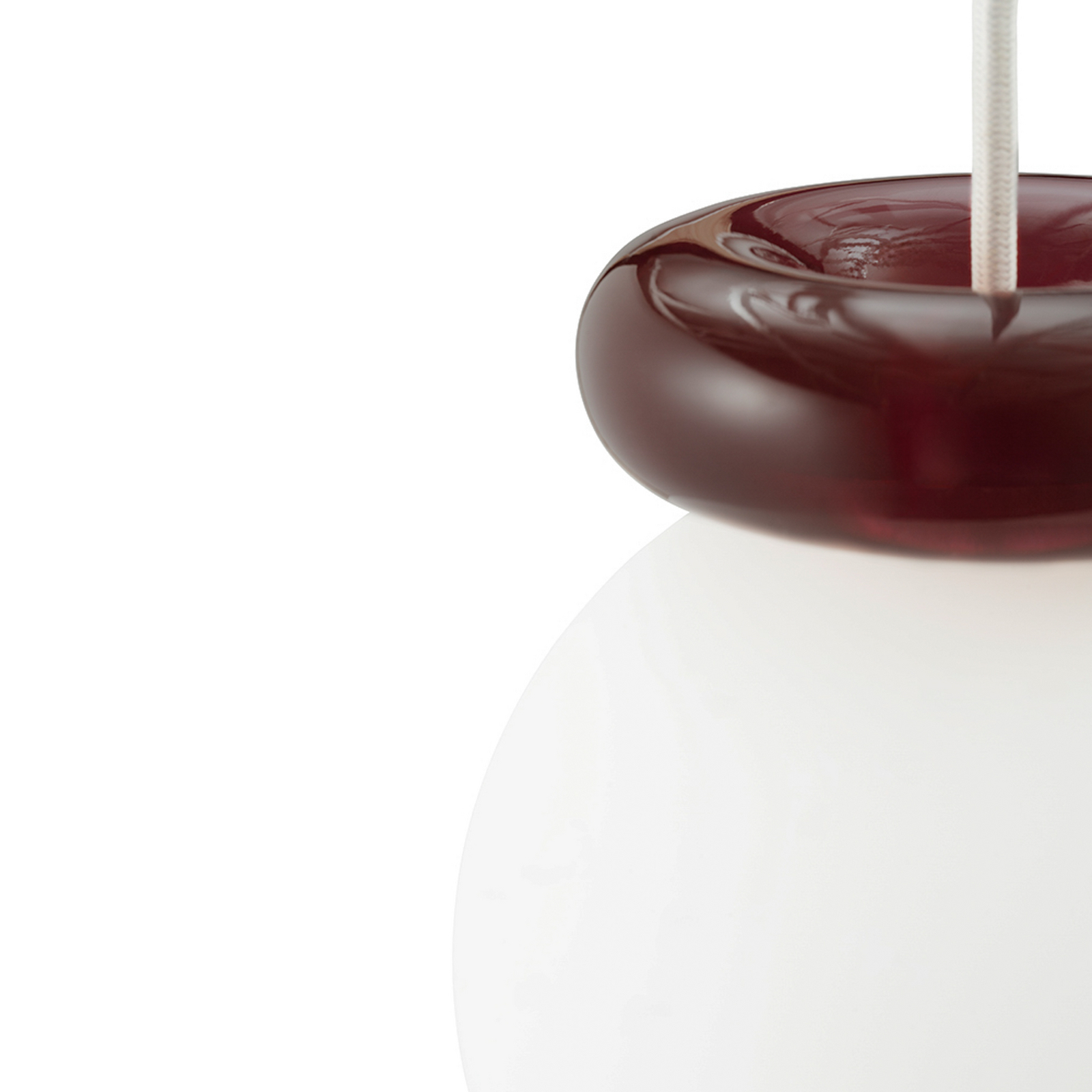 Hinx Pendellampe, dunkelrot/weiß, Glas - Normann Copenhagen