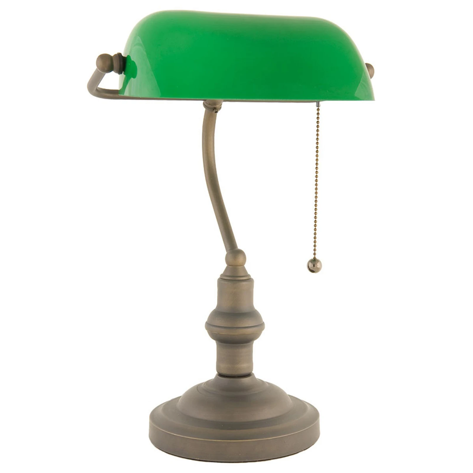 Bankierslamp Verda met voet in antiekbruin