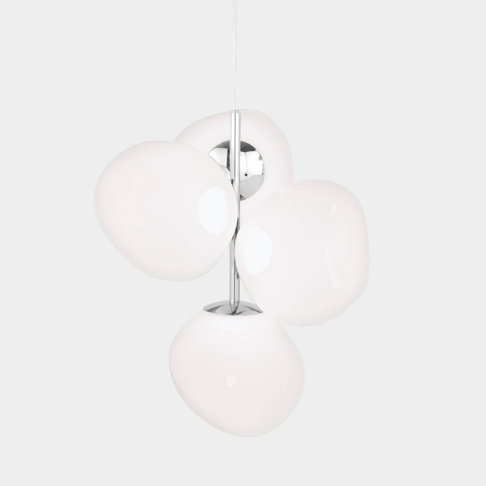 Tom Dixon Melt Chandelier Mini, opal/silberfarben, Ø 55 cm
