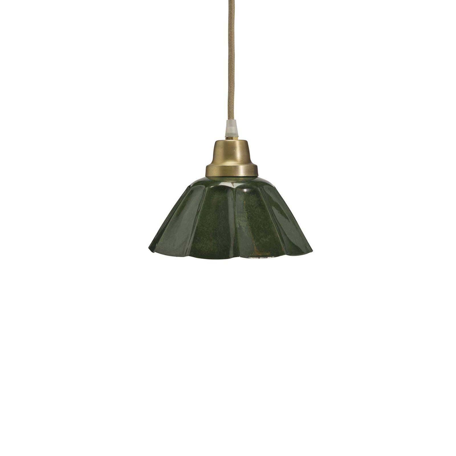 PR Home Hängeleuchte Ester grün Ø 17 cm Eisen Stecker