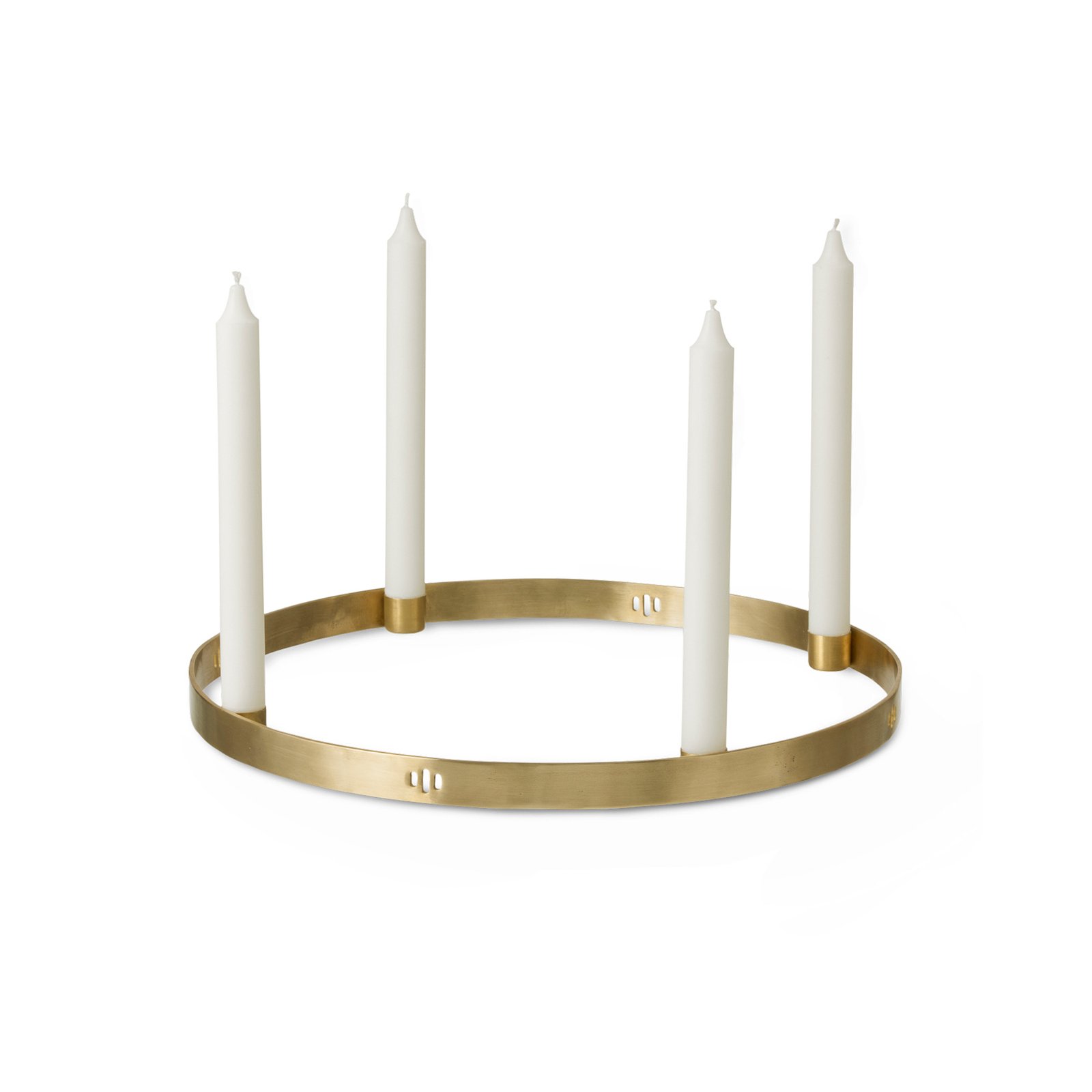 ferm LIVING Candlestick Circle, Ø 38 cm, polished, brass