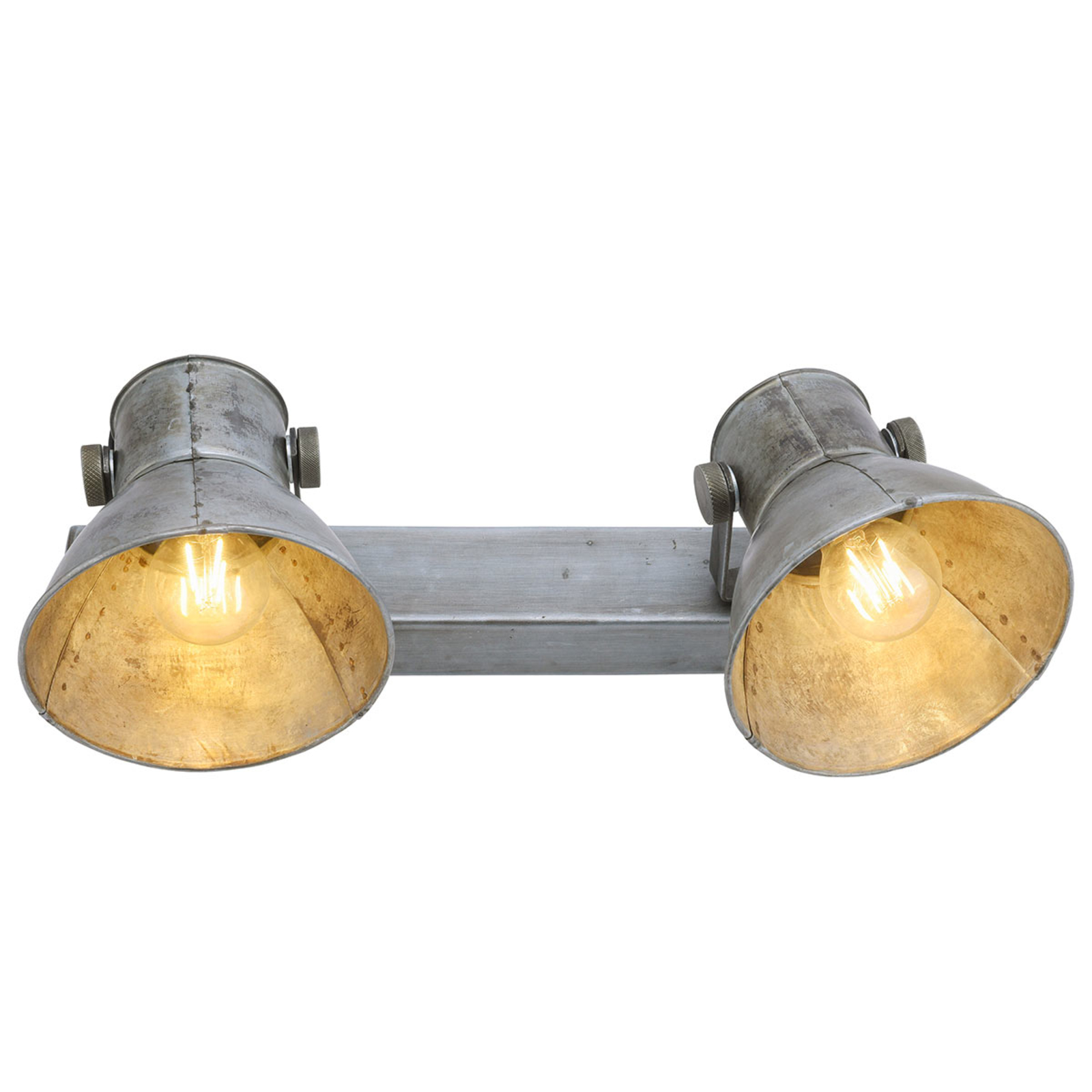 Leuchten Direkt Gabriel - taklampe 2 lk. med bevegelige spotter - Aluminium / gr? / sink