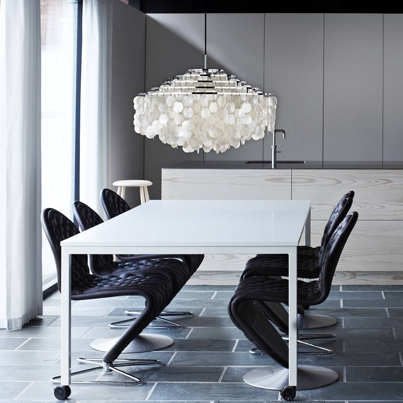 Lampa wisząca VERPAN Fun 11DM, chromowana, perłowa